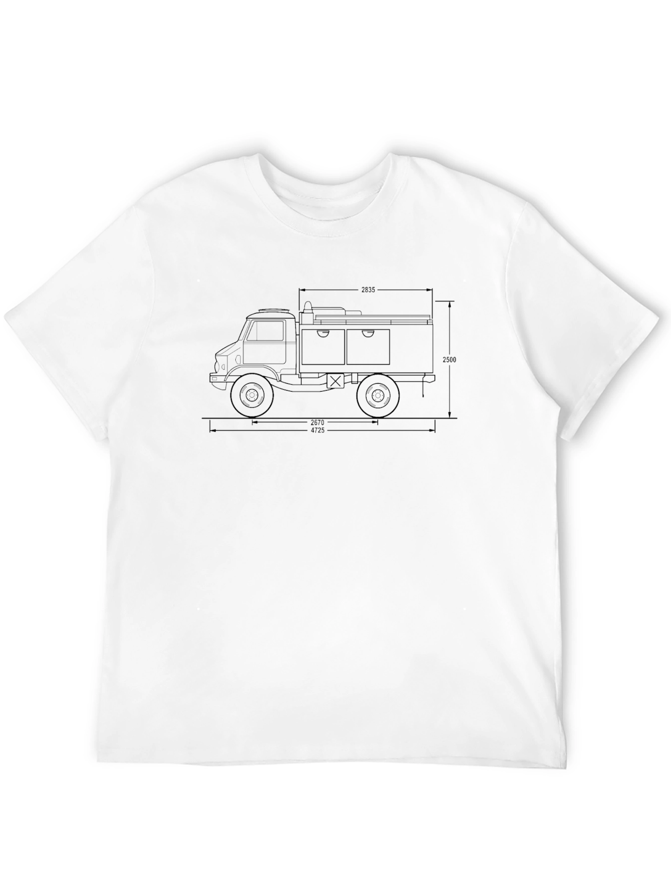 Unimog Truck Blueprint Graphic T-Shirt
