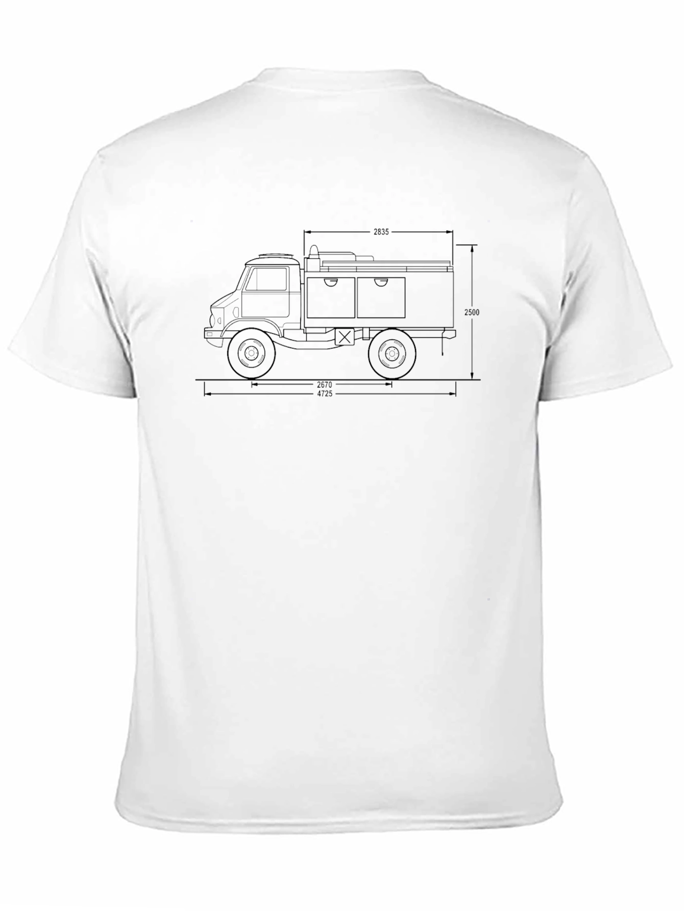 Unimog Truck Blueprint Graphic T-Shirt