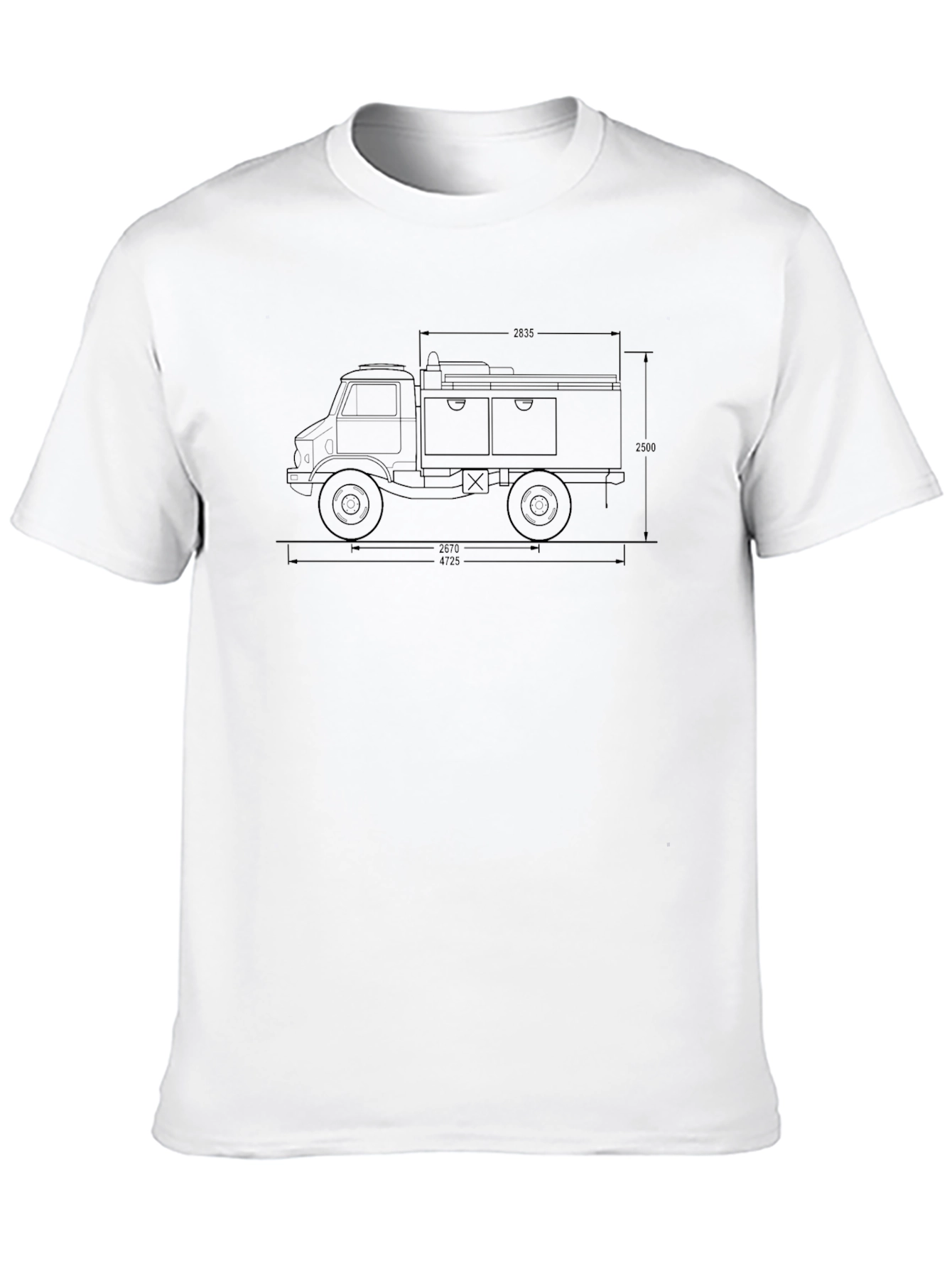 Unimog Truck Blueprint Graphic T-Shirt