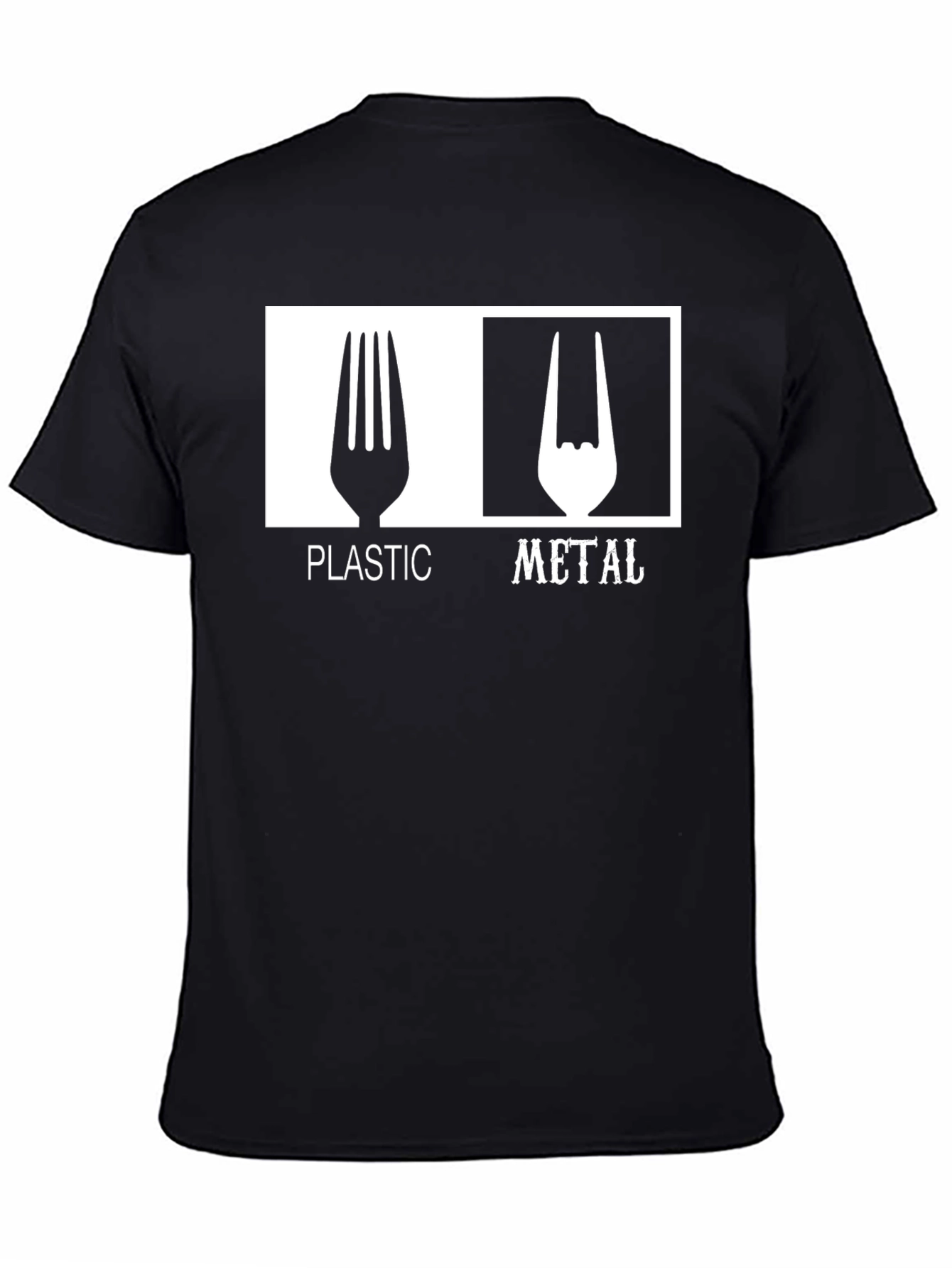 Plastic vs Metal Graphic Tee - Music Lovers T-Shirt