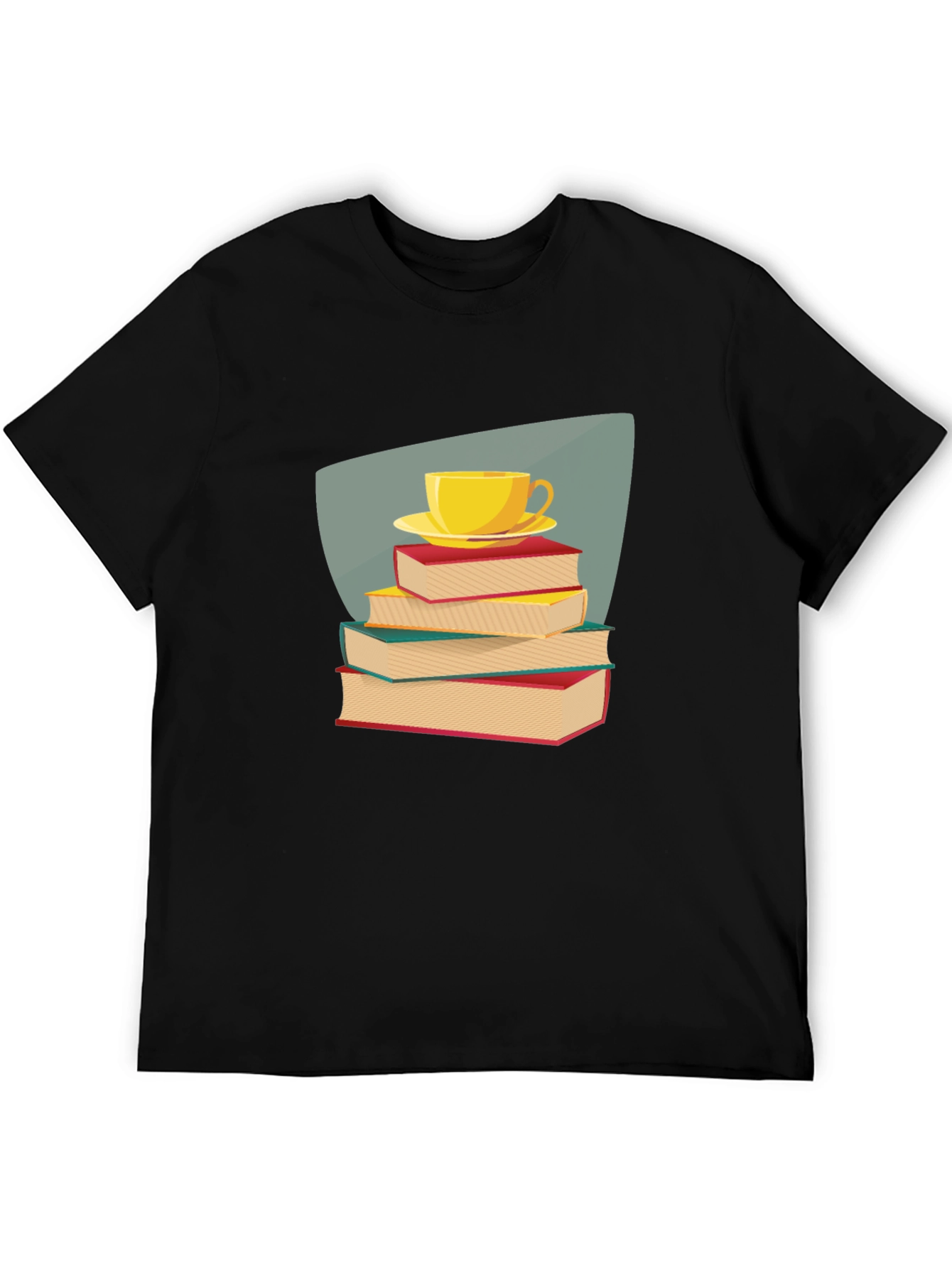 Book Lover T-Shirt - Stacked Books & Tea