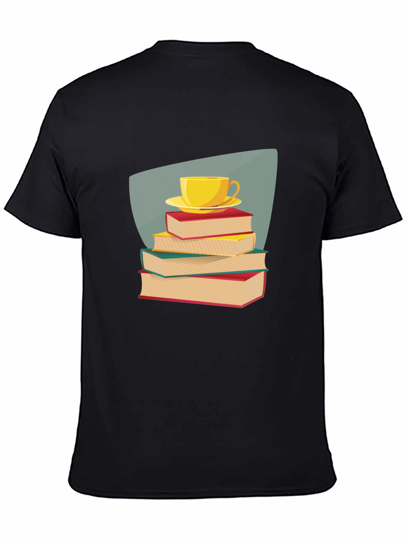 Book Lover T-Shirt - Stacked Books & Tea