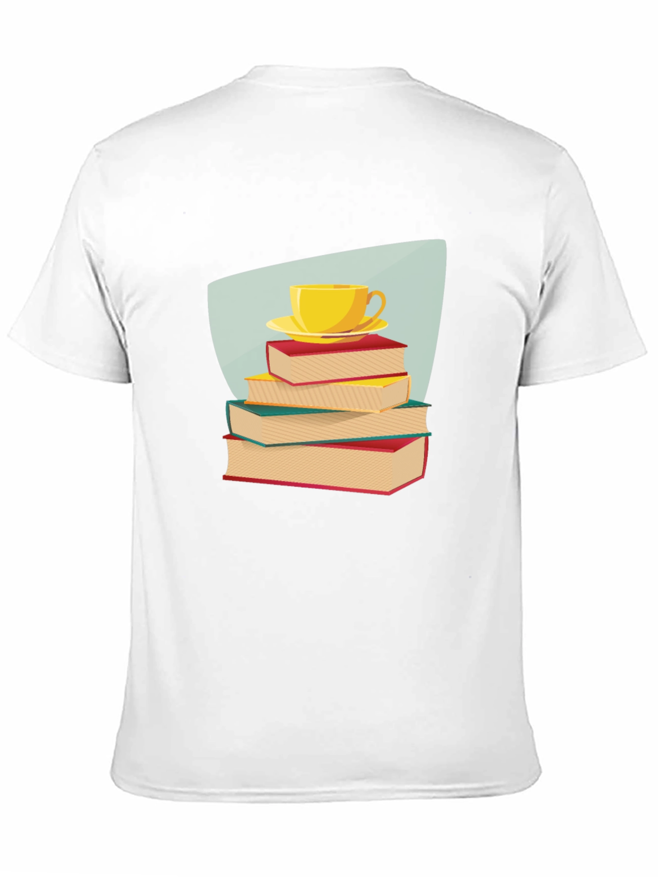 Book Lover T-Shirt - Stacked Books & Tea