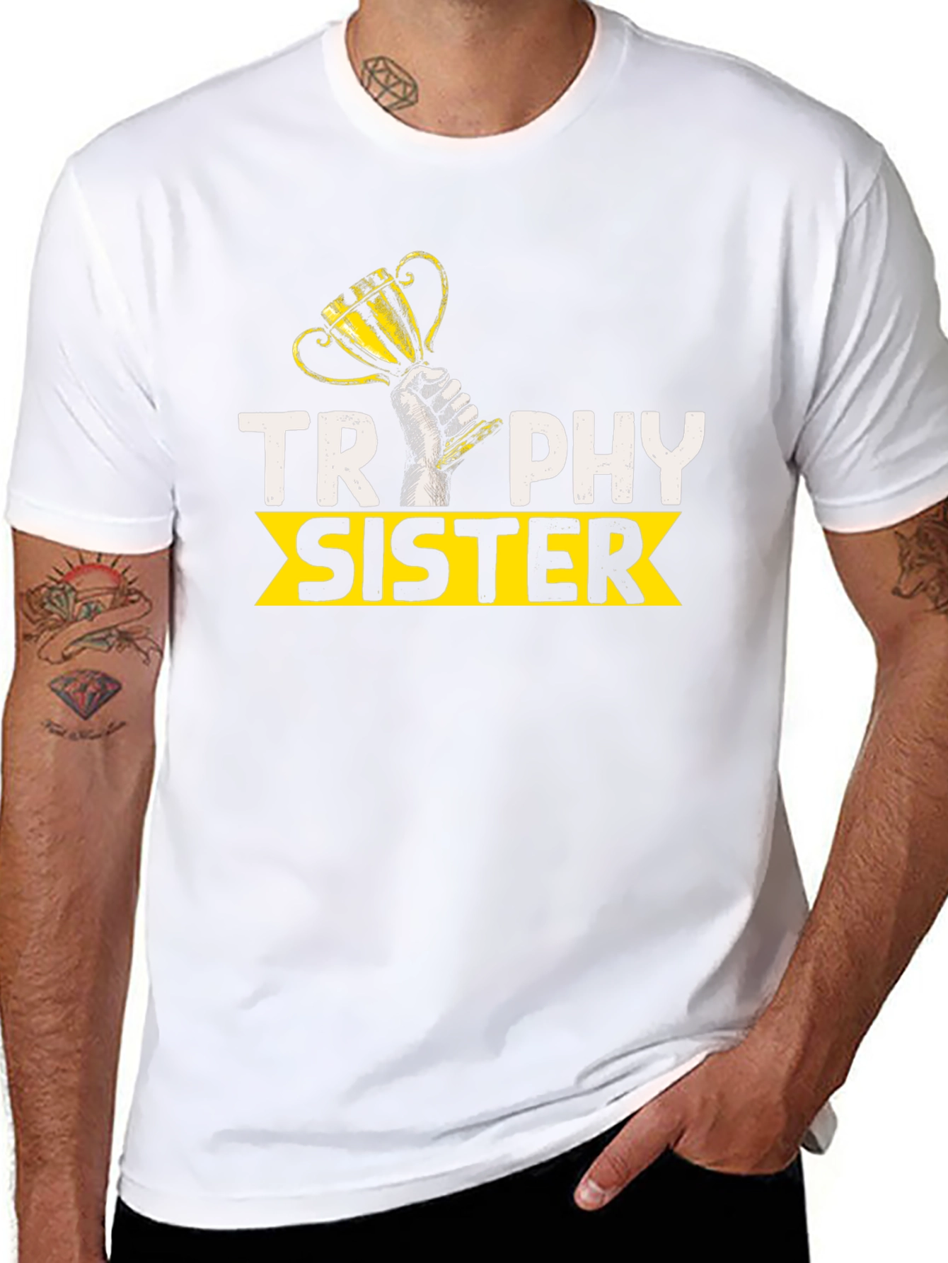 Trophy Sister Graphic Tee - Black Crew Neck