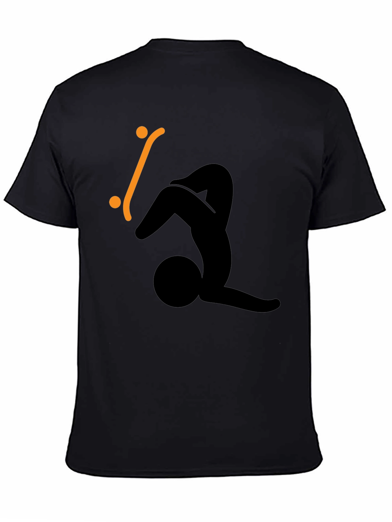 Skateboard Silhouette Graphic Tee - Black