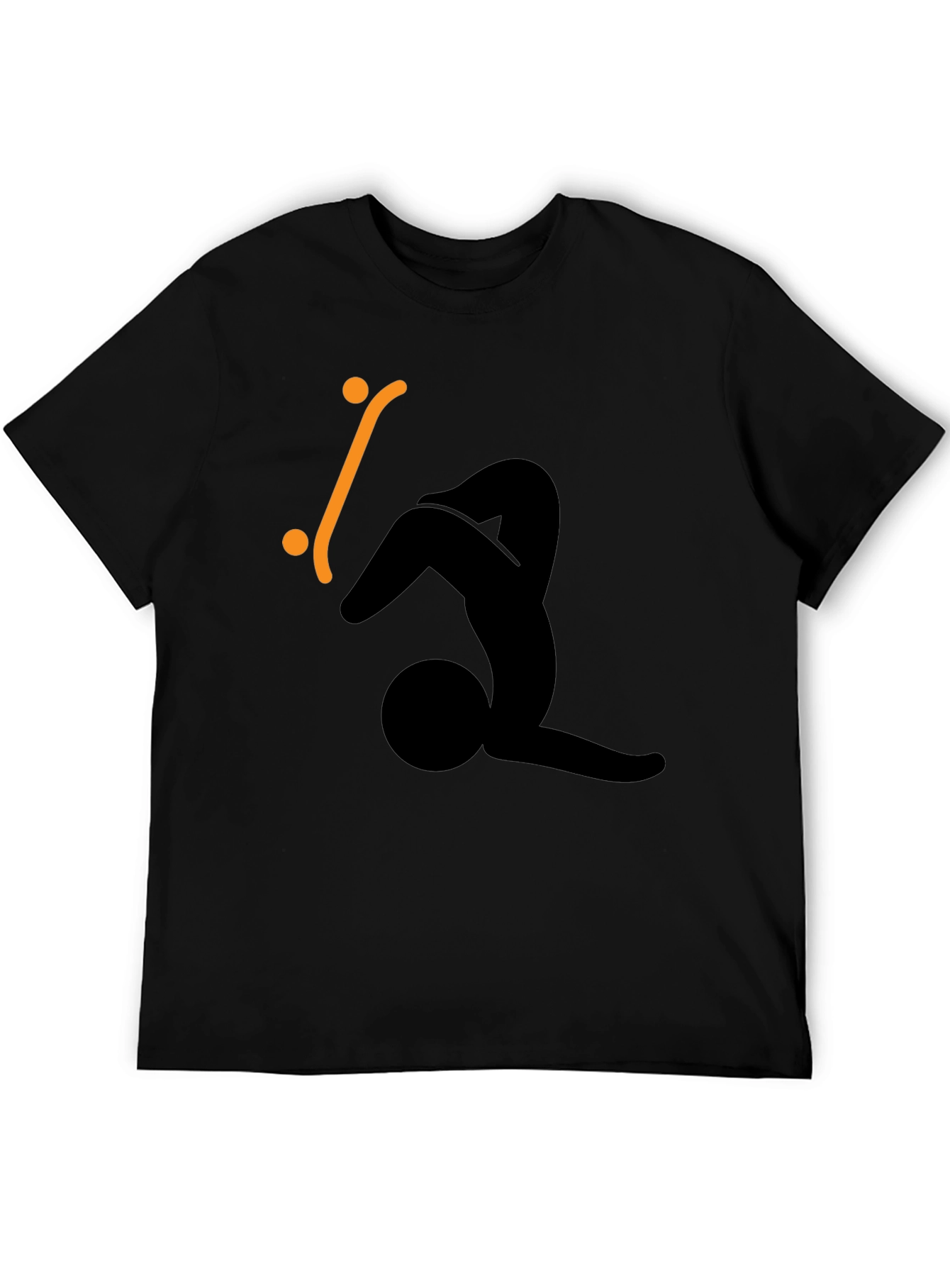 Skateboard Silhouette Graphic Tee - Black