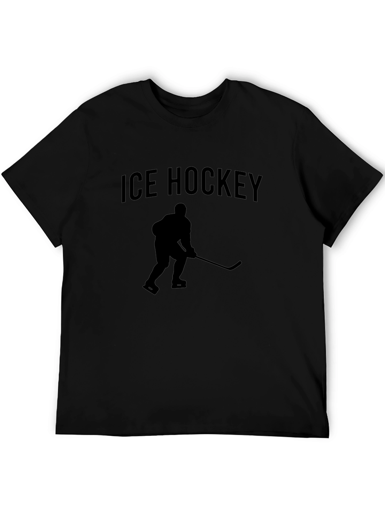 Ice Hockey Graphic T-Shirt - Black