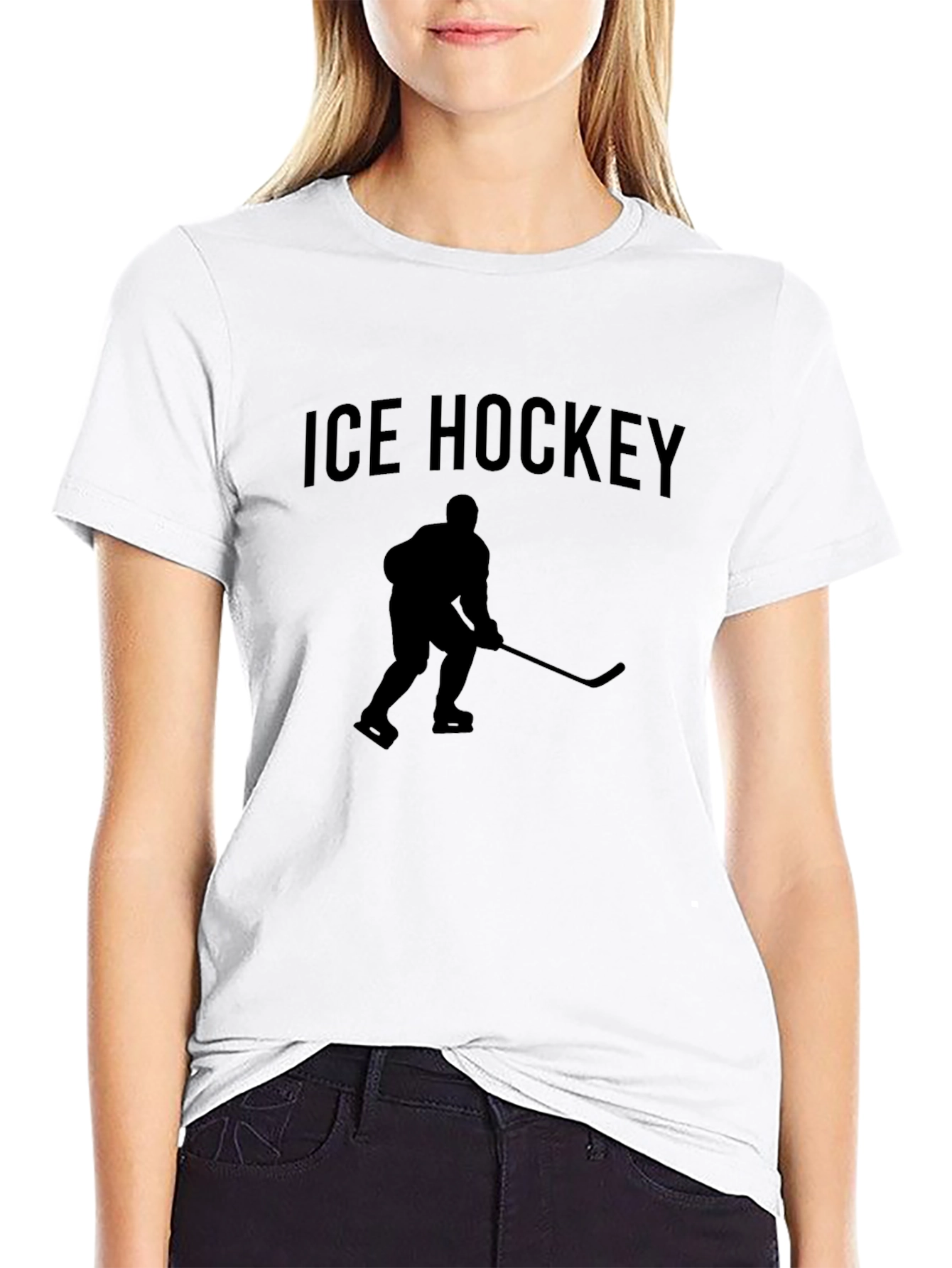 Ice Hockey Graphic T-Shirt - Black