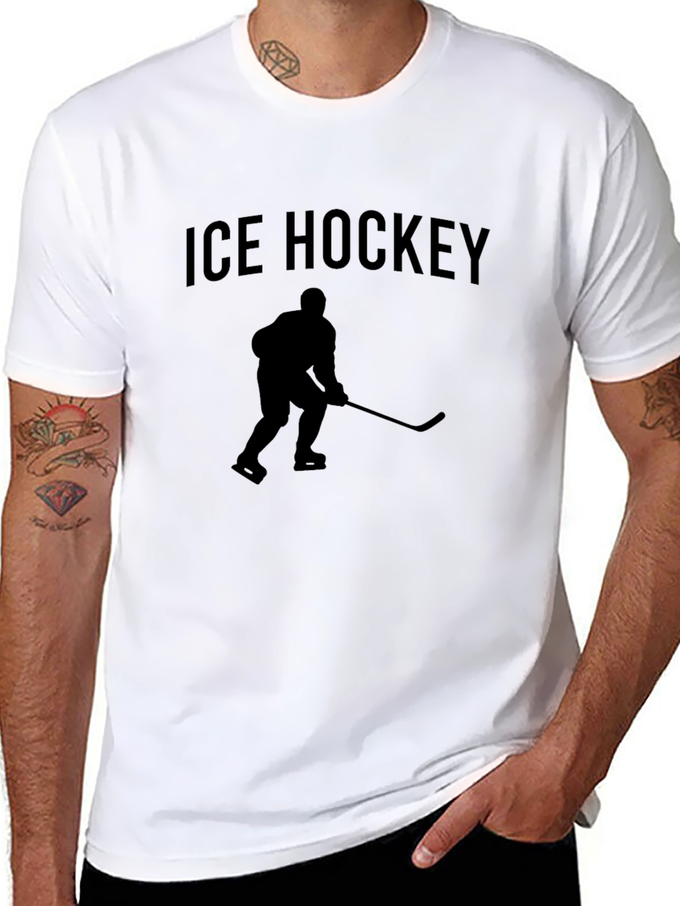 Ice Hockey Graphic T-Shirt - Black