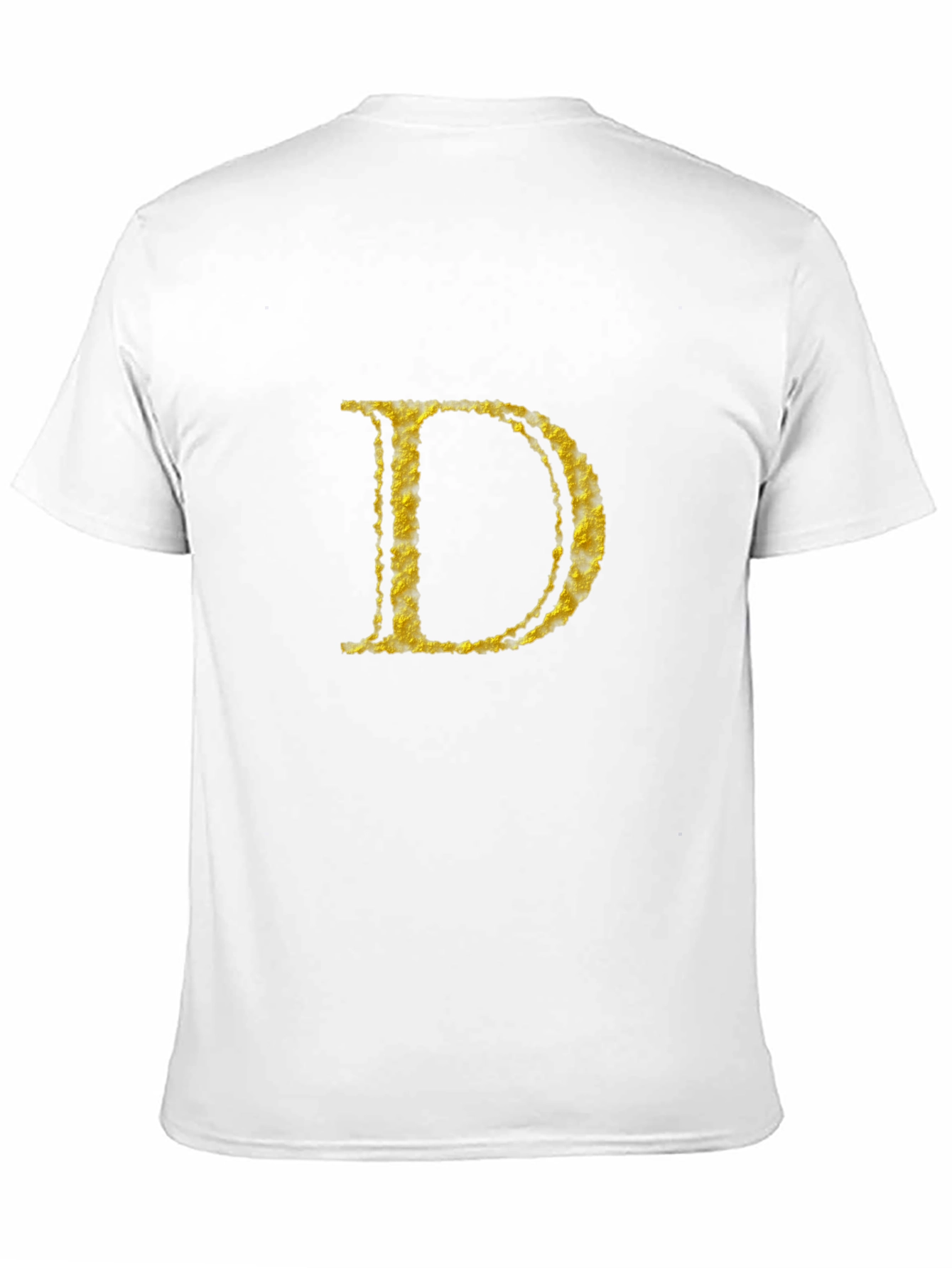 Mens Black T-Shirt with Golden Letter D