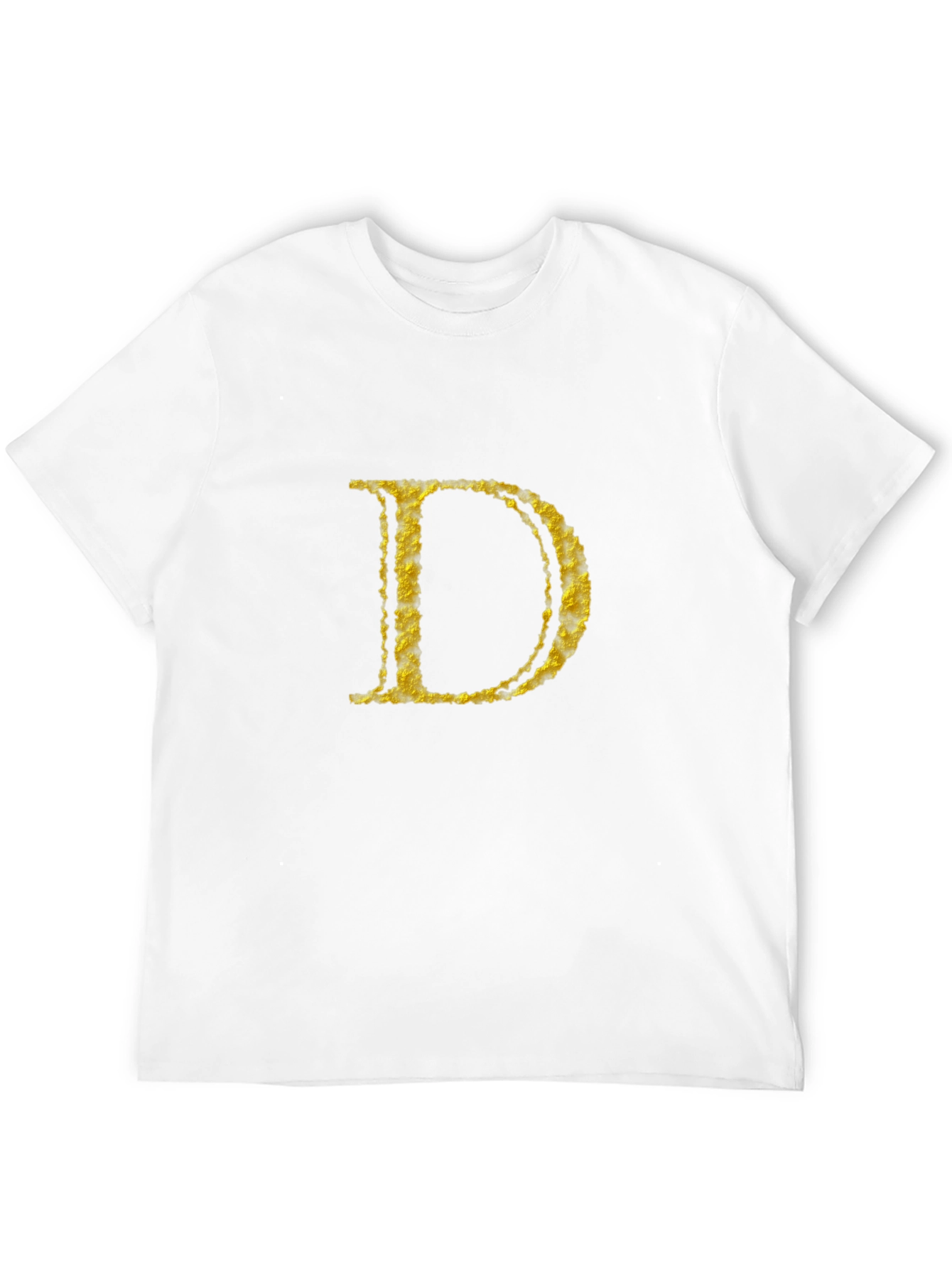 Mens Black T-Shirt with Golden Letter D