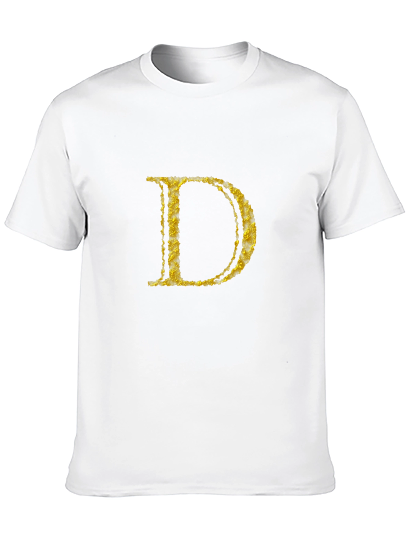Mens Black T-Shirt with Golden Letter D