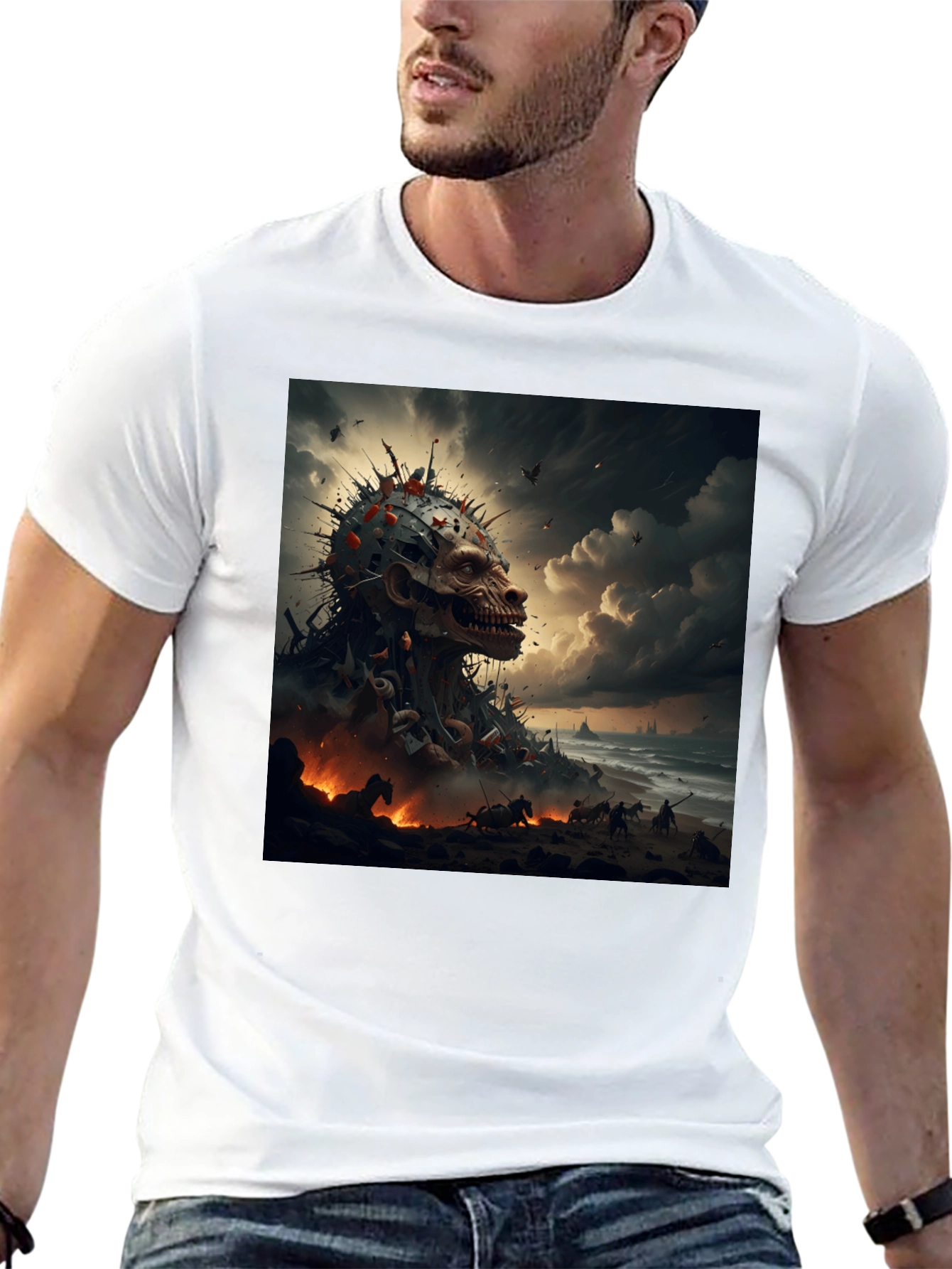 Apocalyptic Skull T-Shirt - Edgy Graphic Tee