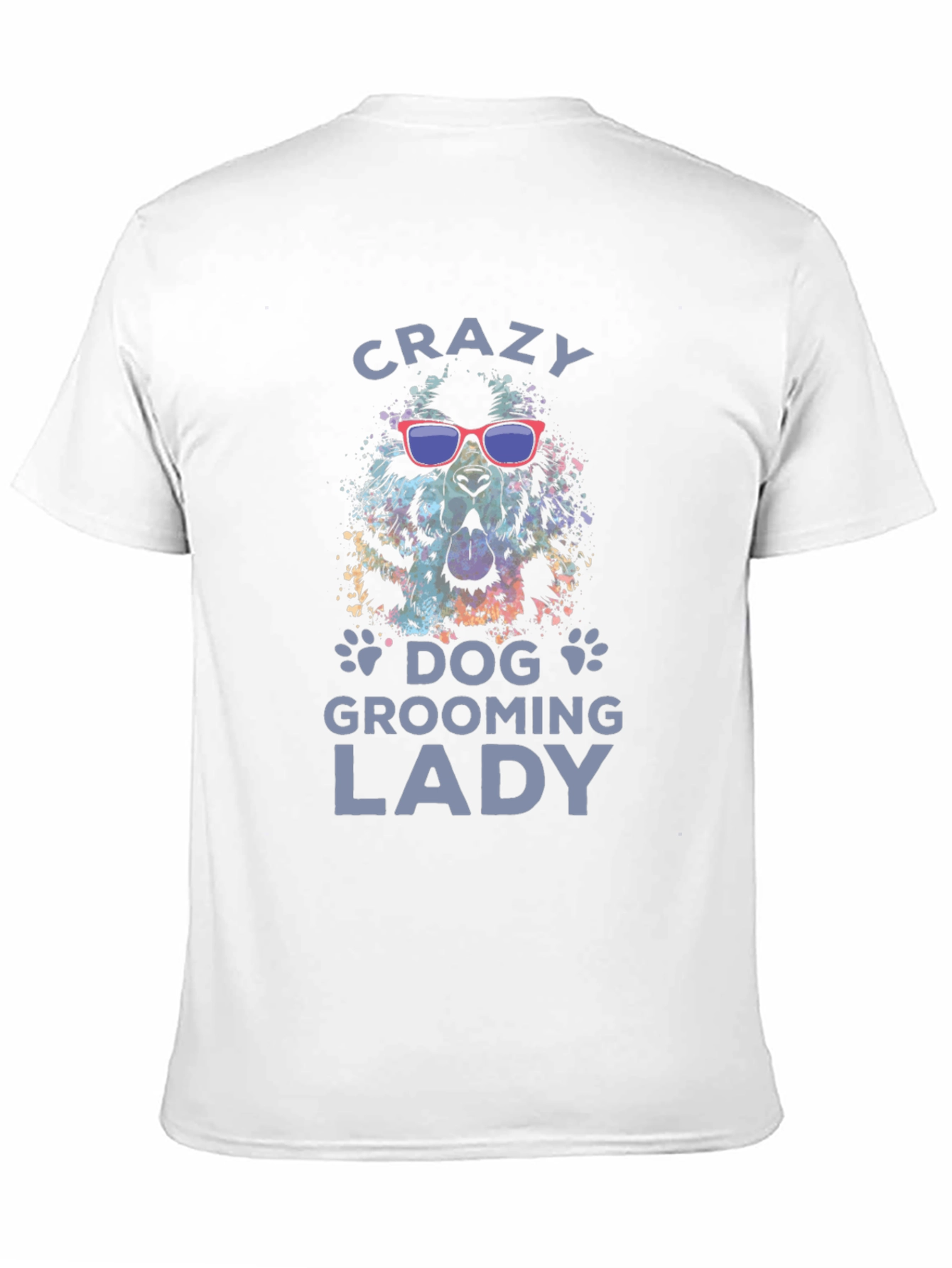 Crazy Dog Grooming Lady T-Shirt - Cool Canine Design
