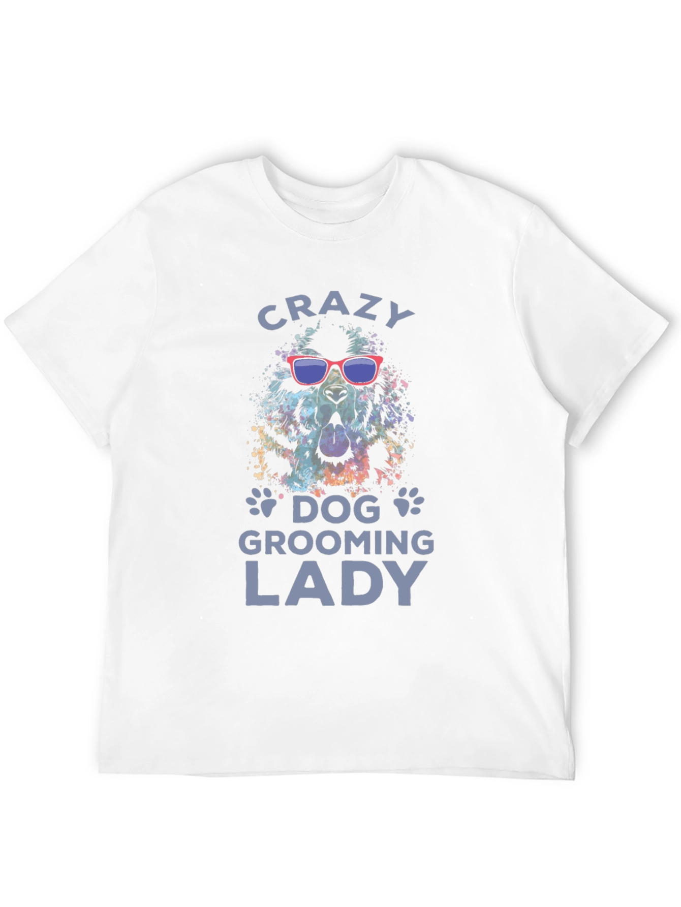 Crazy Dog Grooming Lady T-Shirt - Cool Canine Design