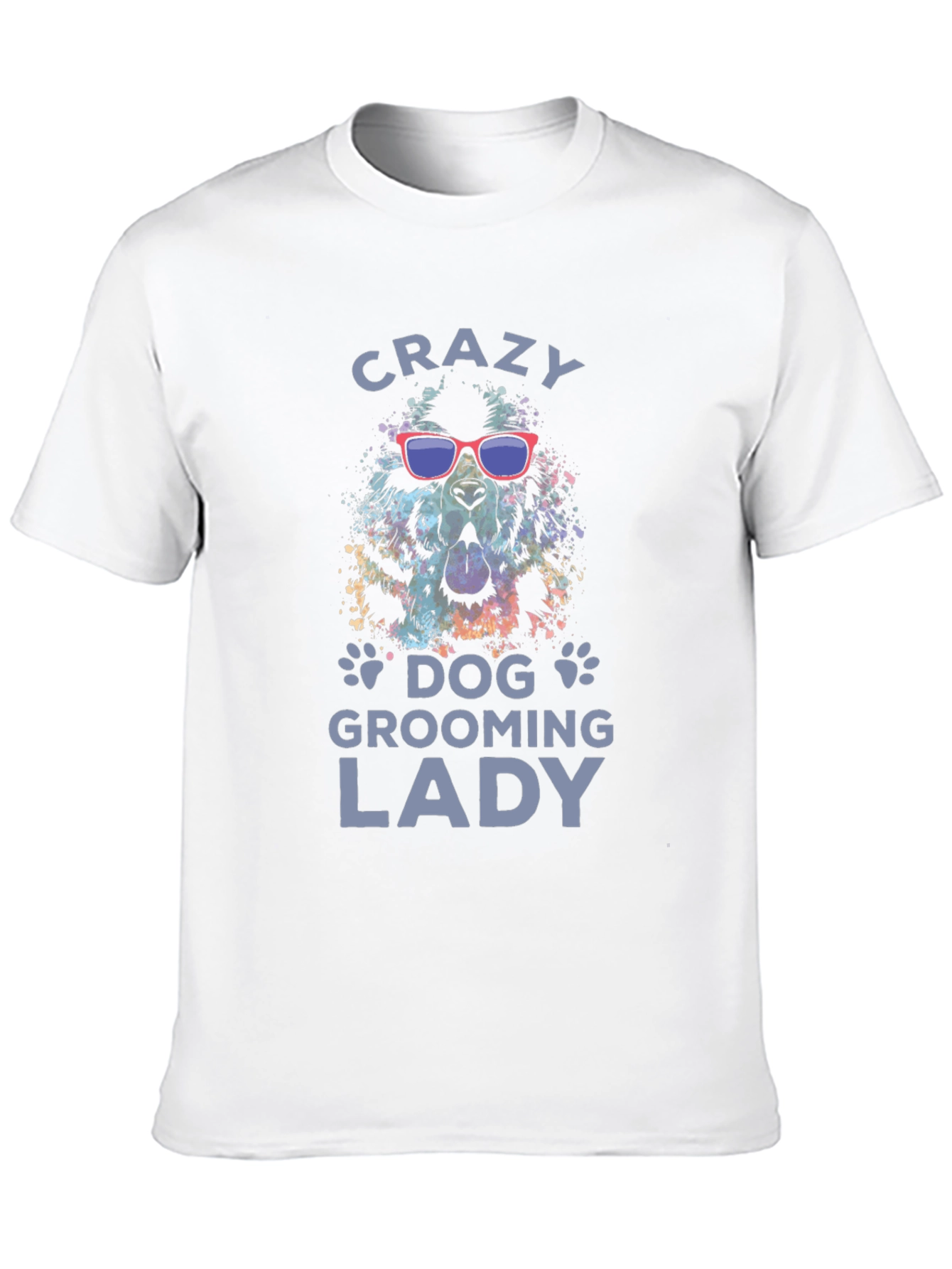 Crazy Dog Grooming Lady T-Shirt - Cool Canine Design
