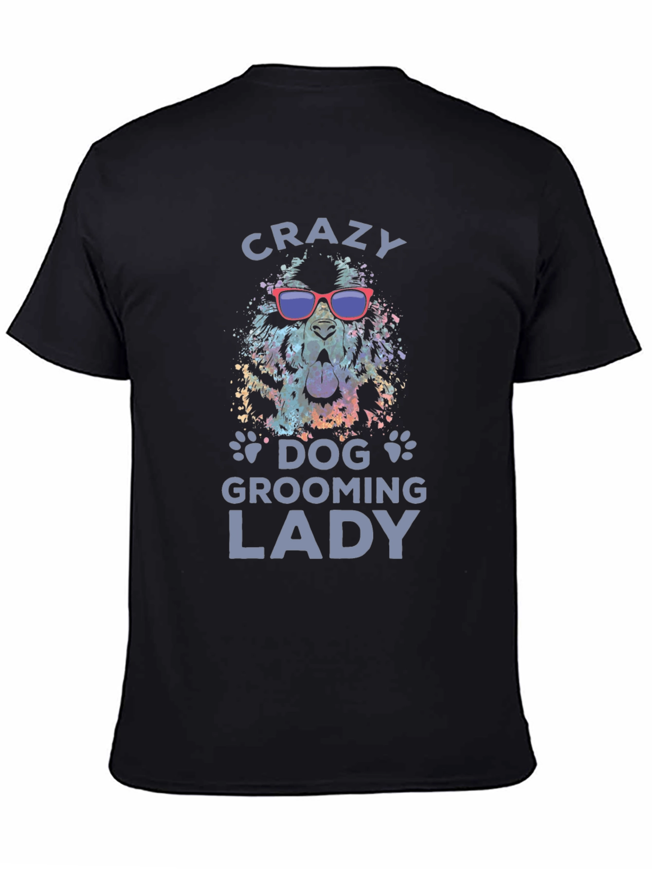 Crazy Dog Grooming Lady T-Shirt - Cool Canine Design