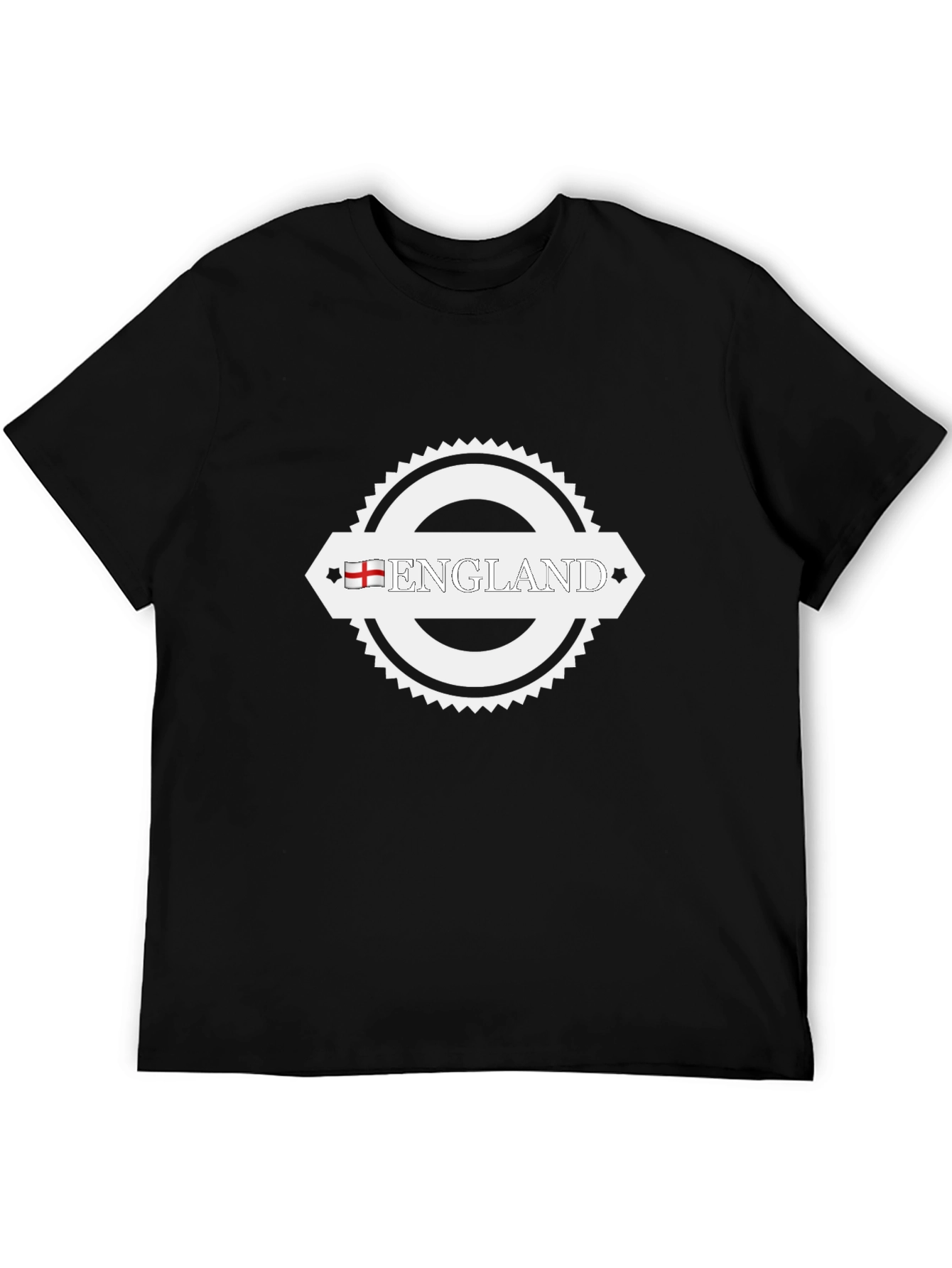 England Graphic Tee - Black Cotton T-Shirt