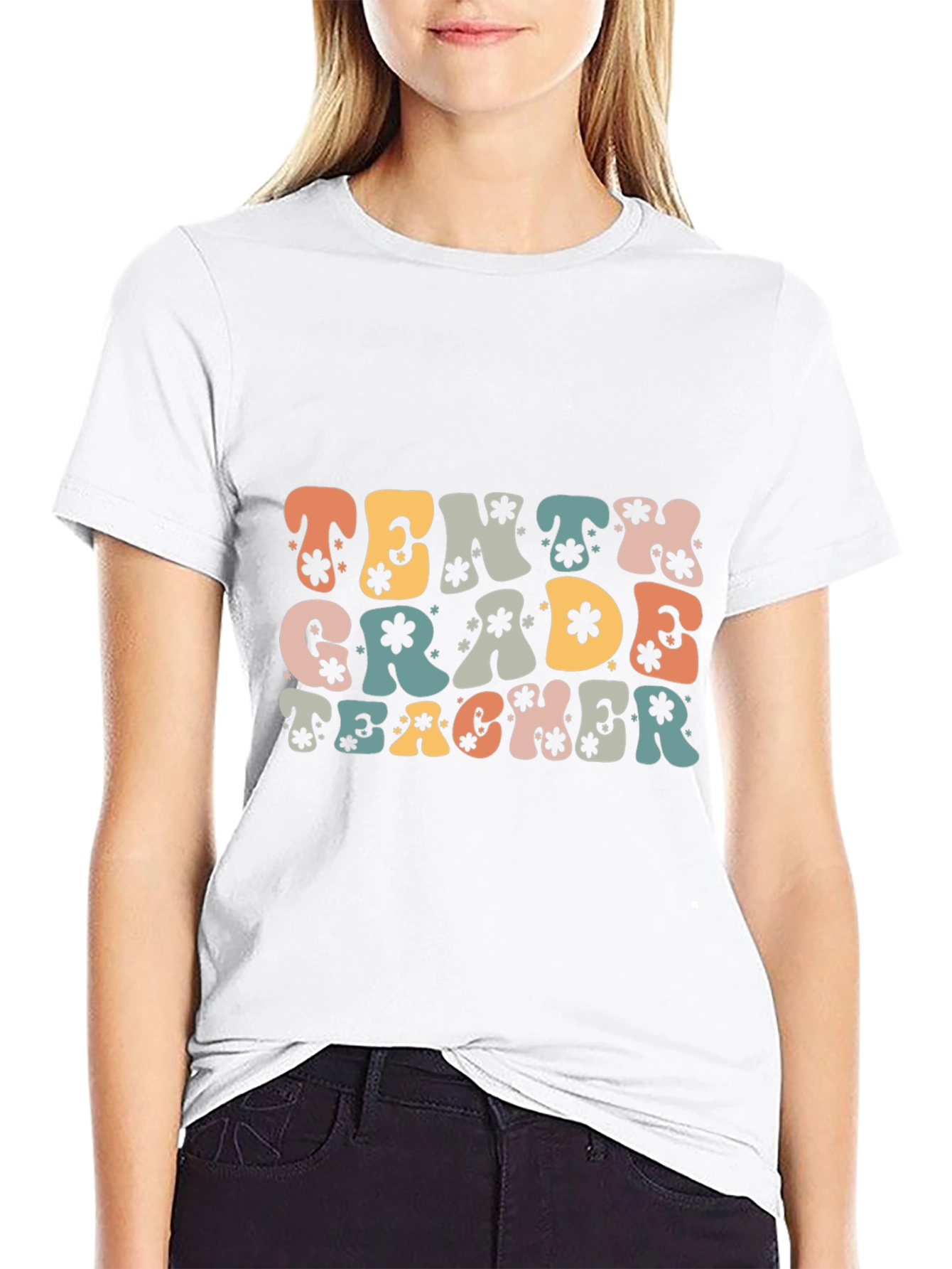 Tenth Grade Teacher Retro Graphic T-Shirt