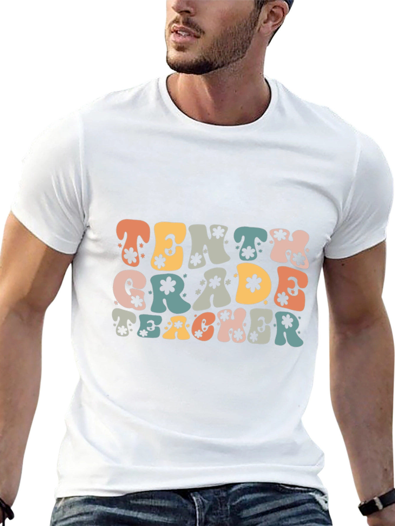 Tenth Grade Teacher Retro Graphic T-Shirt