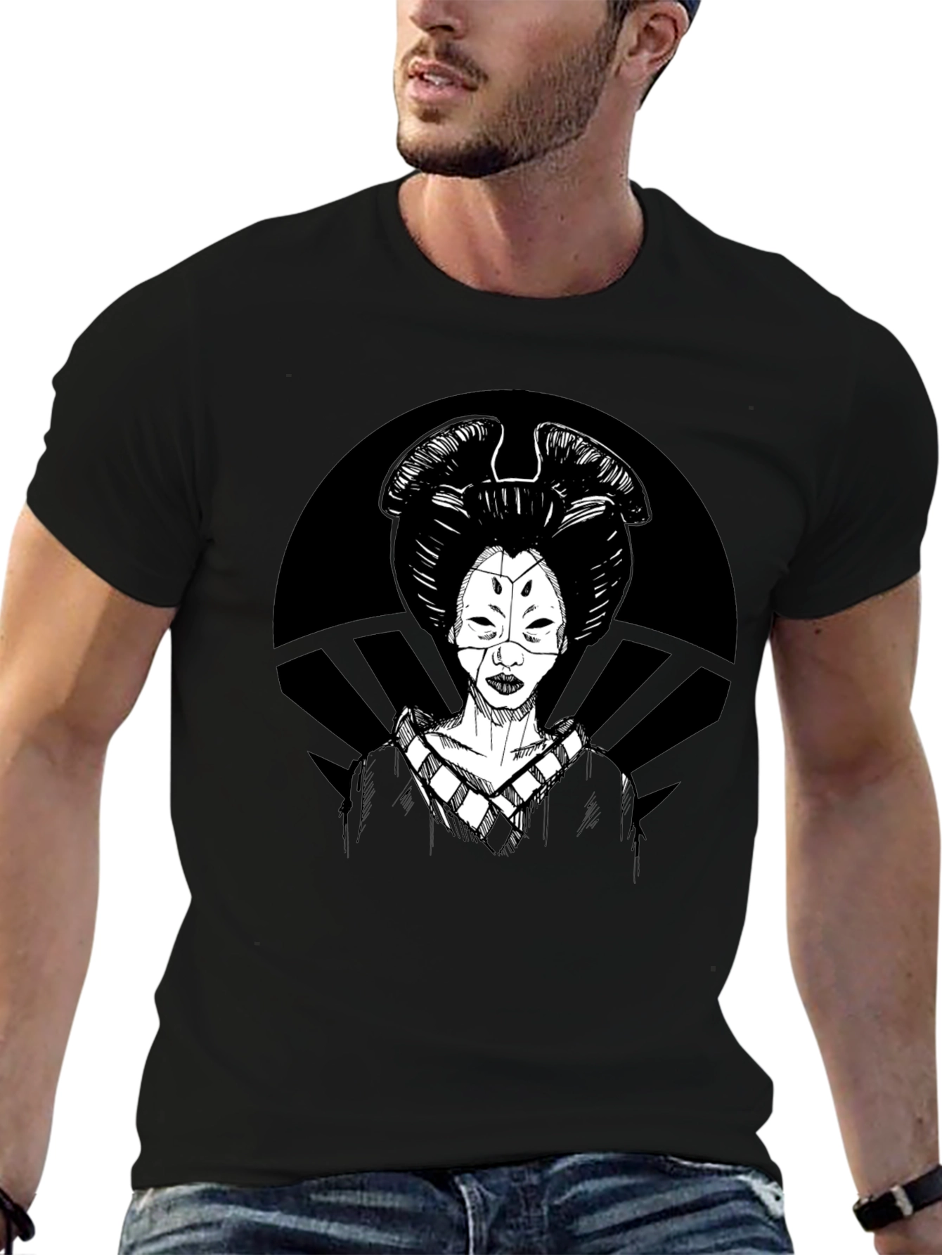 Geisha Graphic T-Shirt - Black