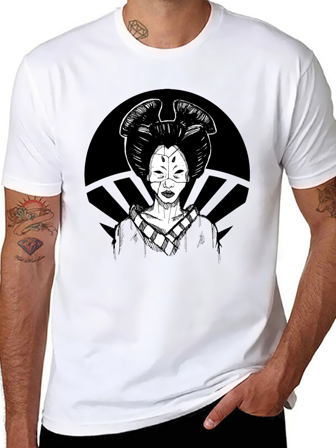 Geisha Graphic T-Shirt - Black
