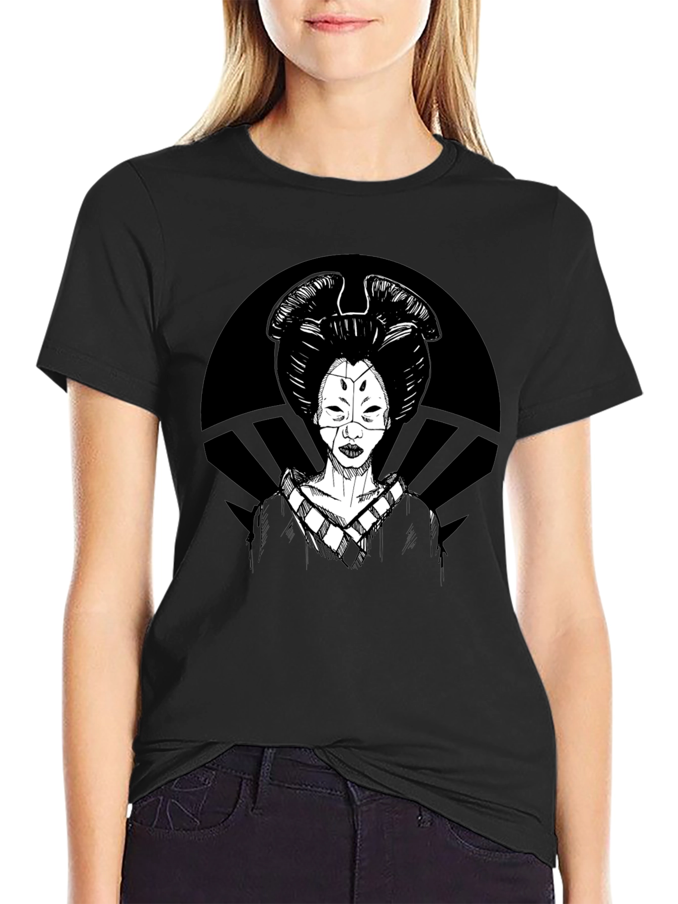Geisha Graphic T-Shirt - Black