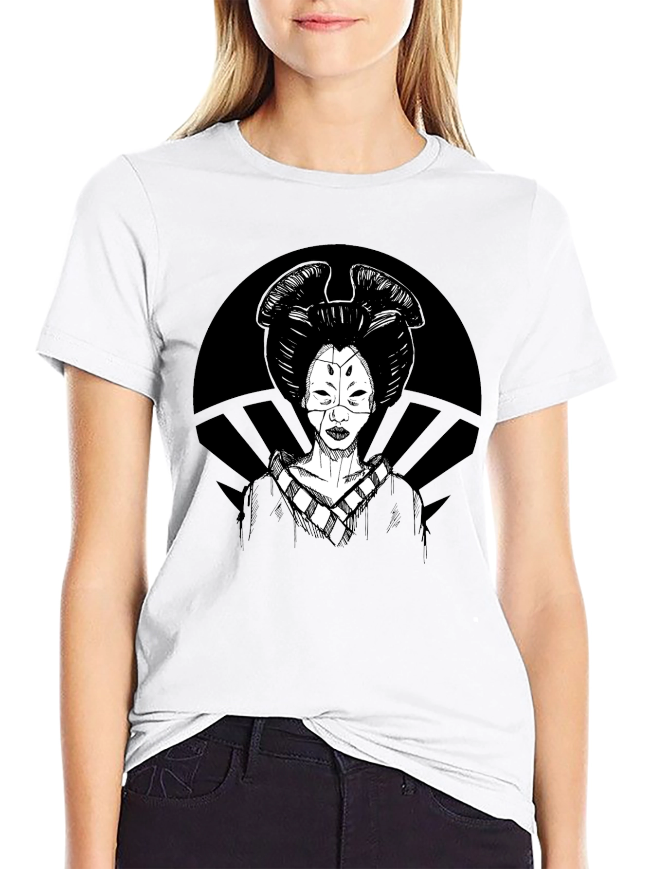 Geisha Graphic T-Shirt - Black