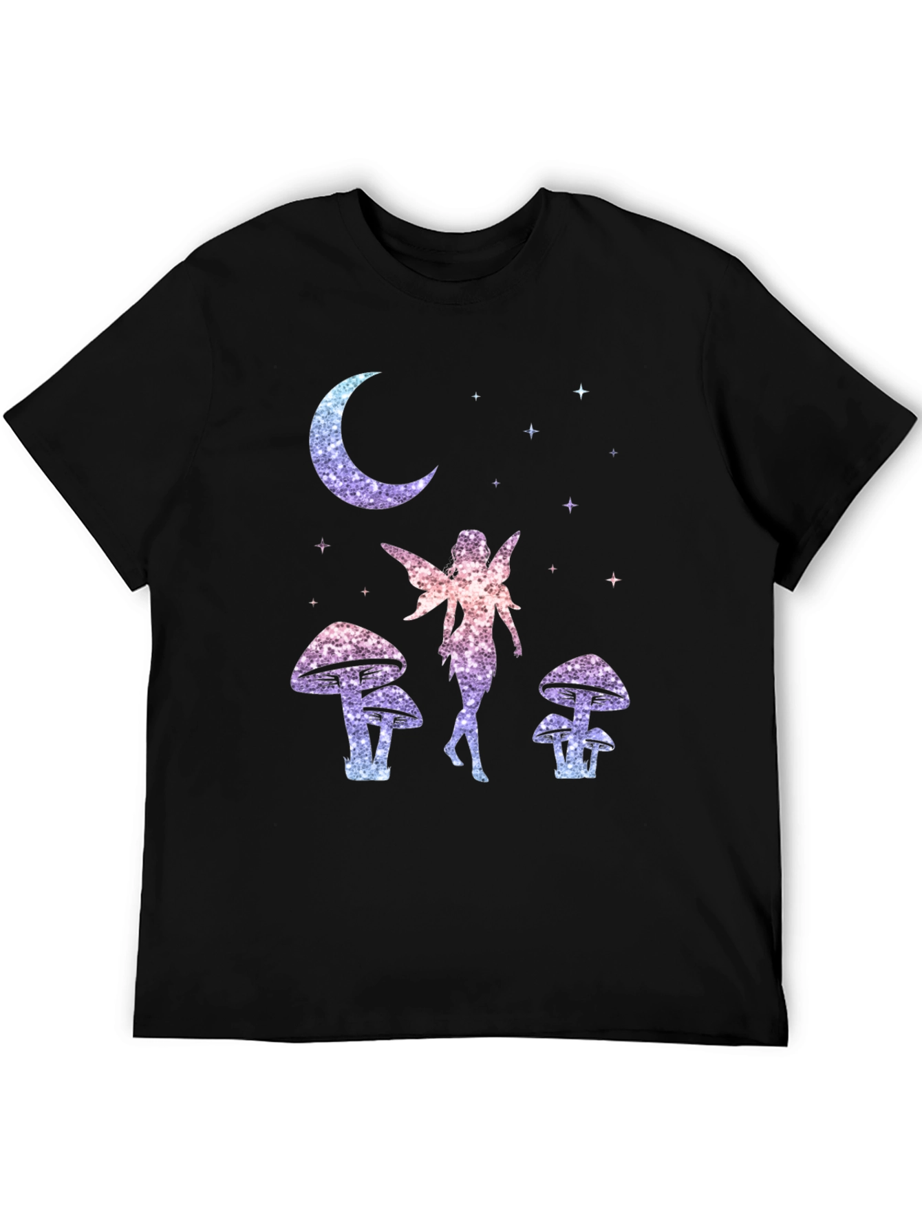 Fairy Moon Stars Mushroom Graphic T-Shirt