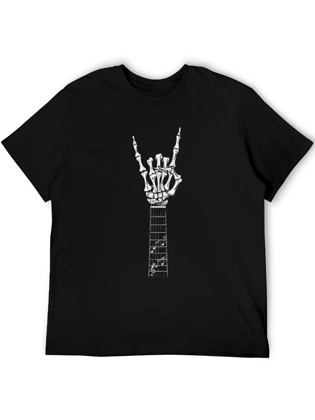 Rock On Skeleton Hand Guitar Music T-Shirt