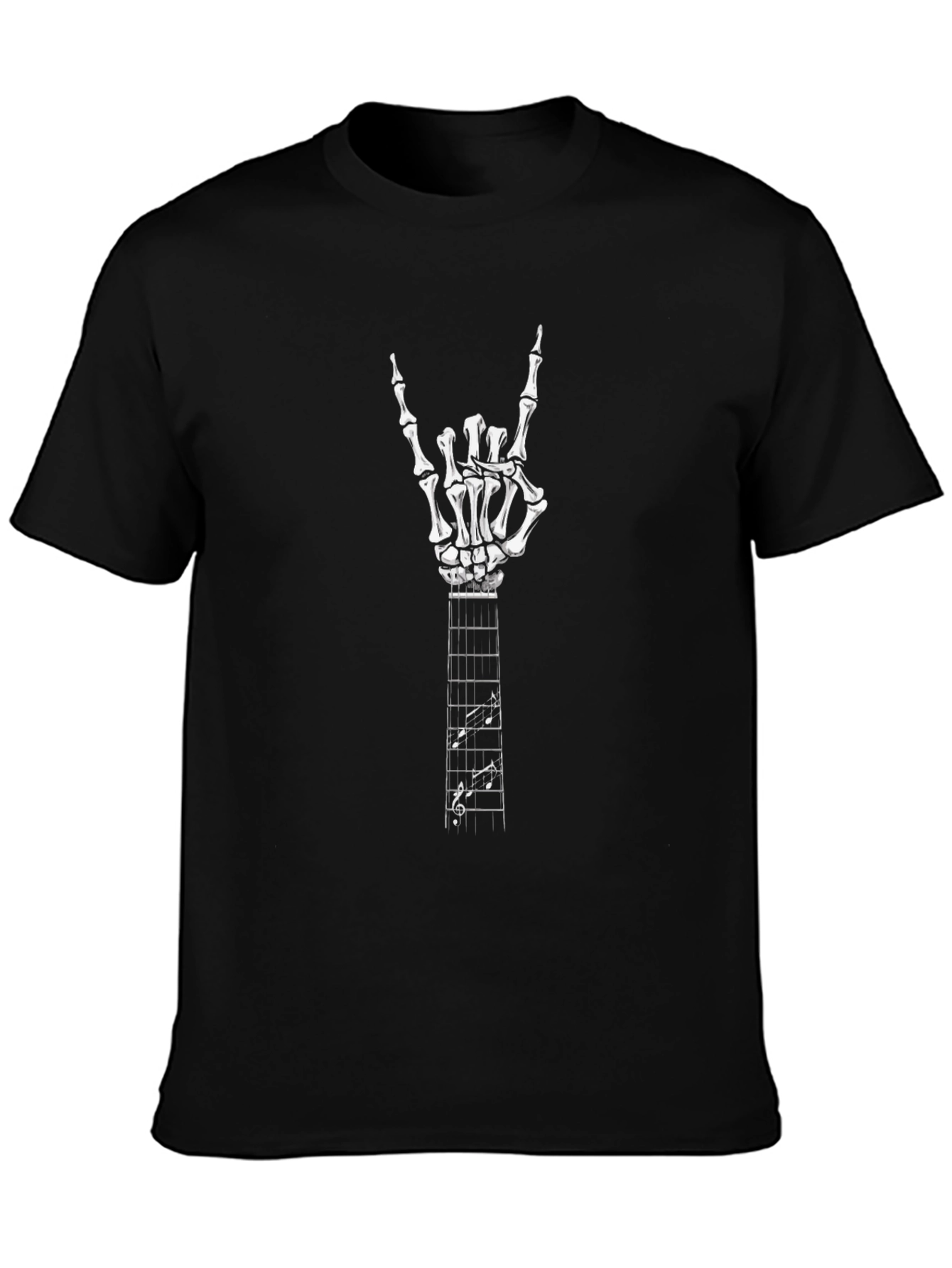Rock On Skeleton Hand Guitar Music T-Shirt