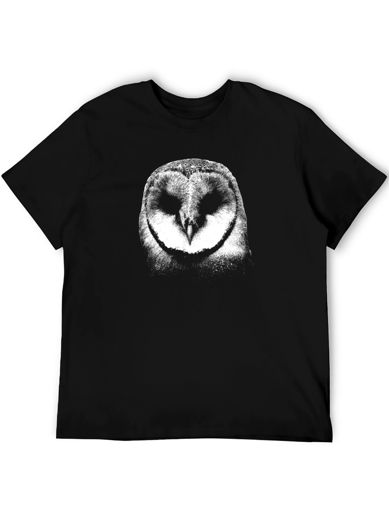 Owl Graphic Print Black T-Shirt