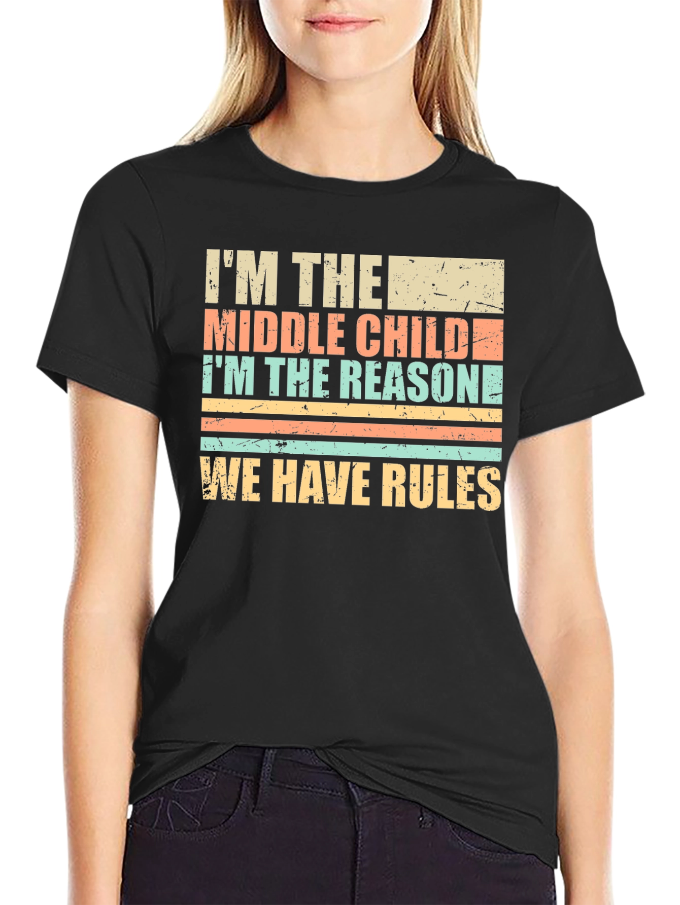 Middle Child Reason for Rules Graphic T-Shirt
