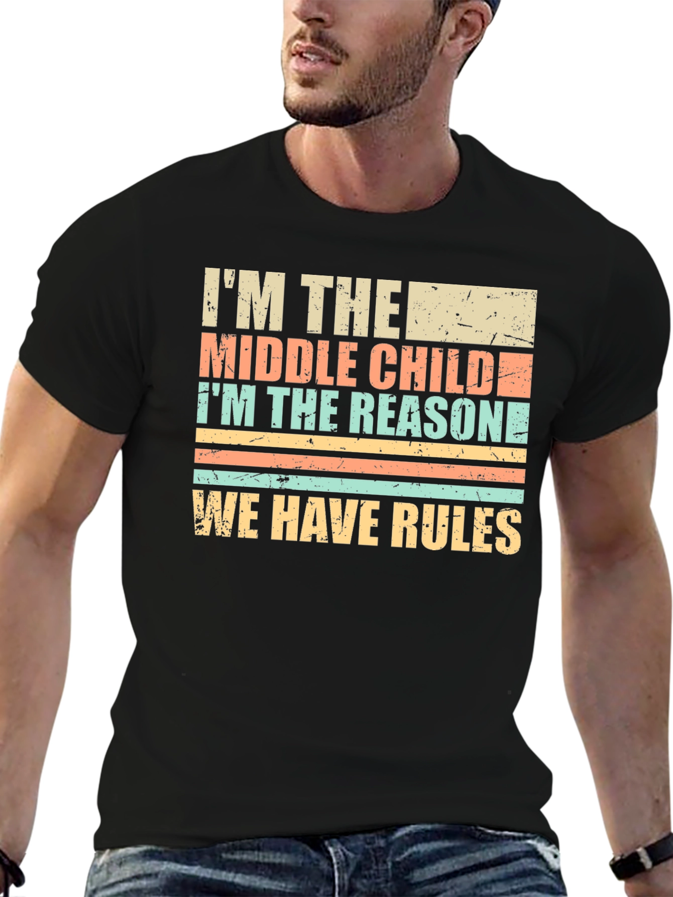 Middle Child Reason for Rules Graphic T-Shirt
