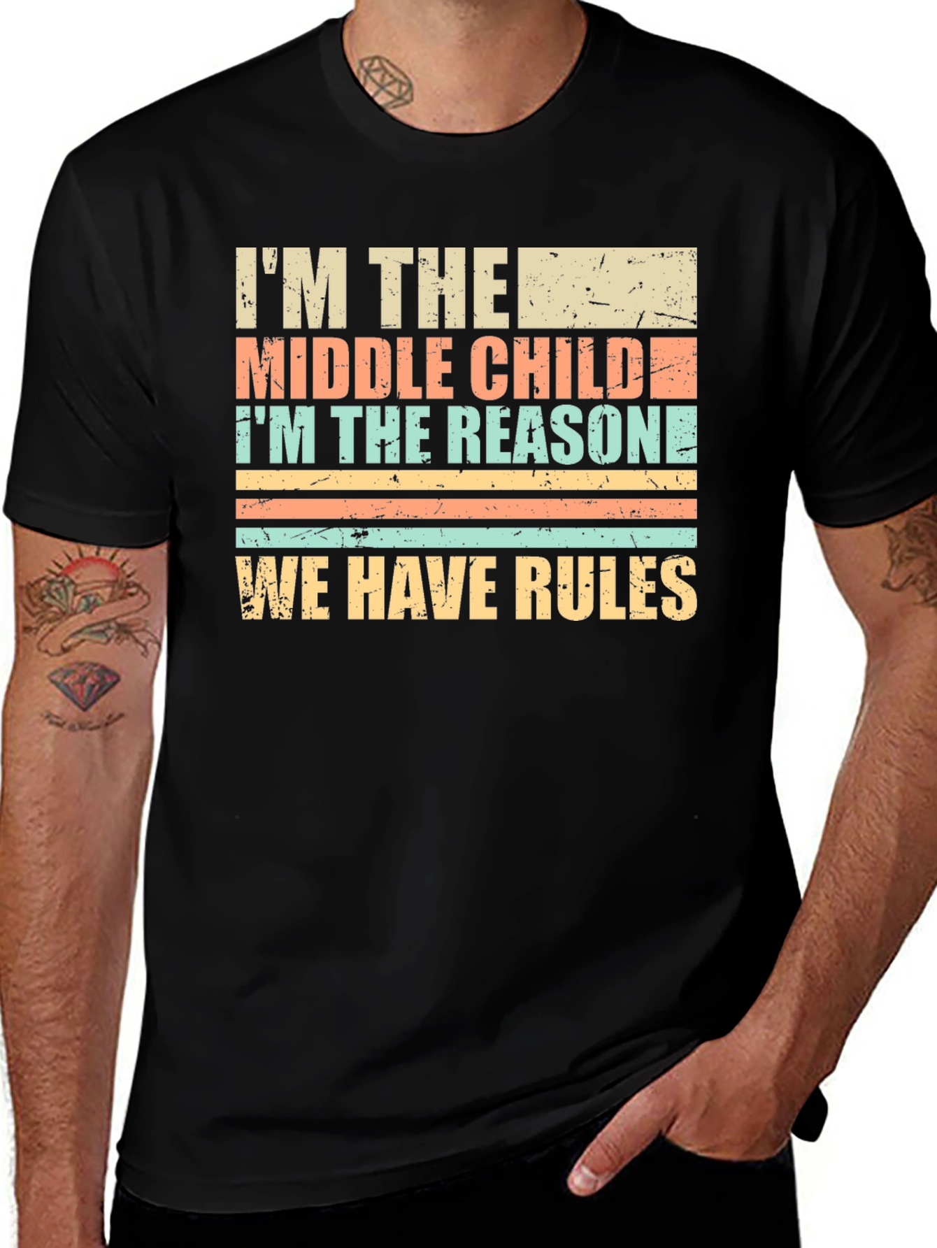 Middle Child Reason for Rules Graphic T-Shirt