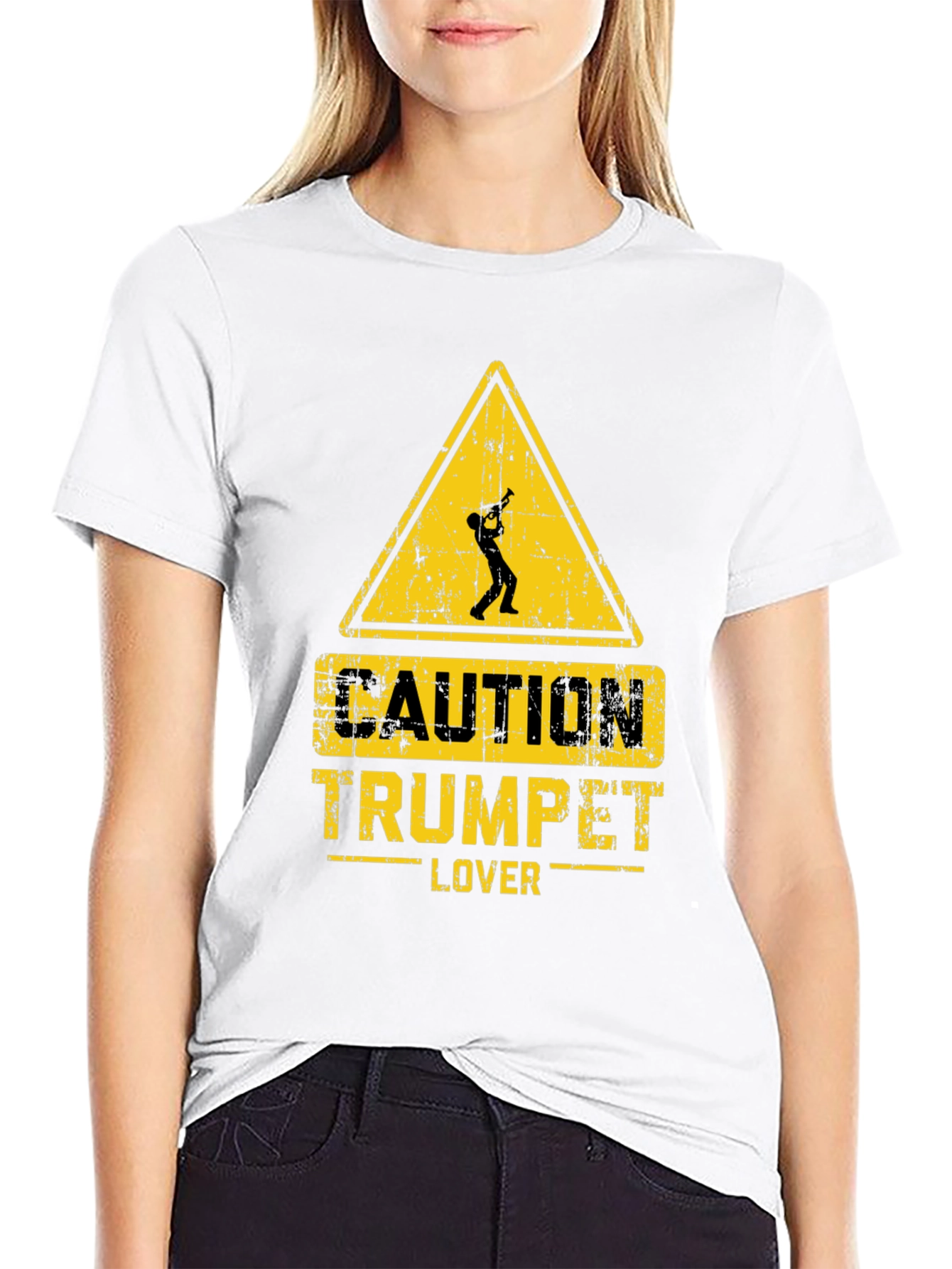 Caution Trumpet Lover Graphic Tee