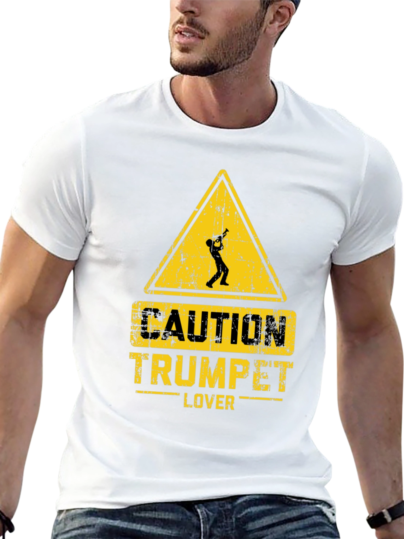 Caution Trumpet Lover Graphic Tee