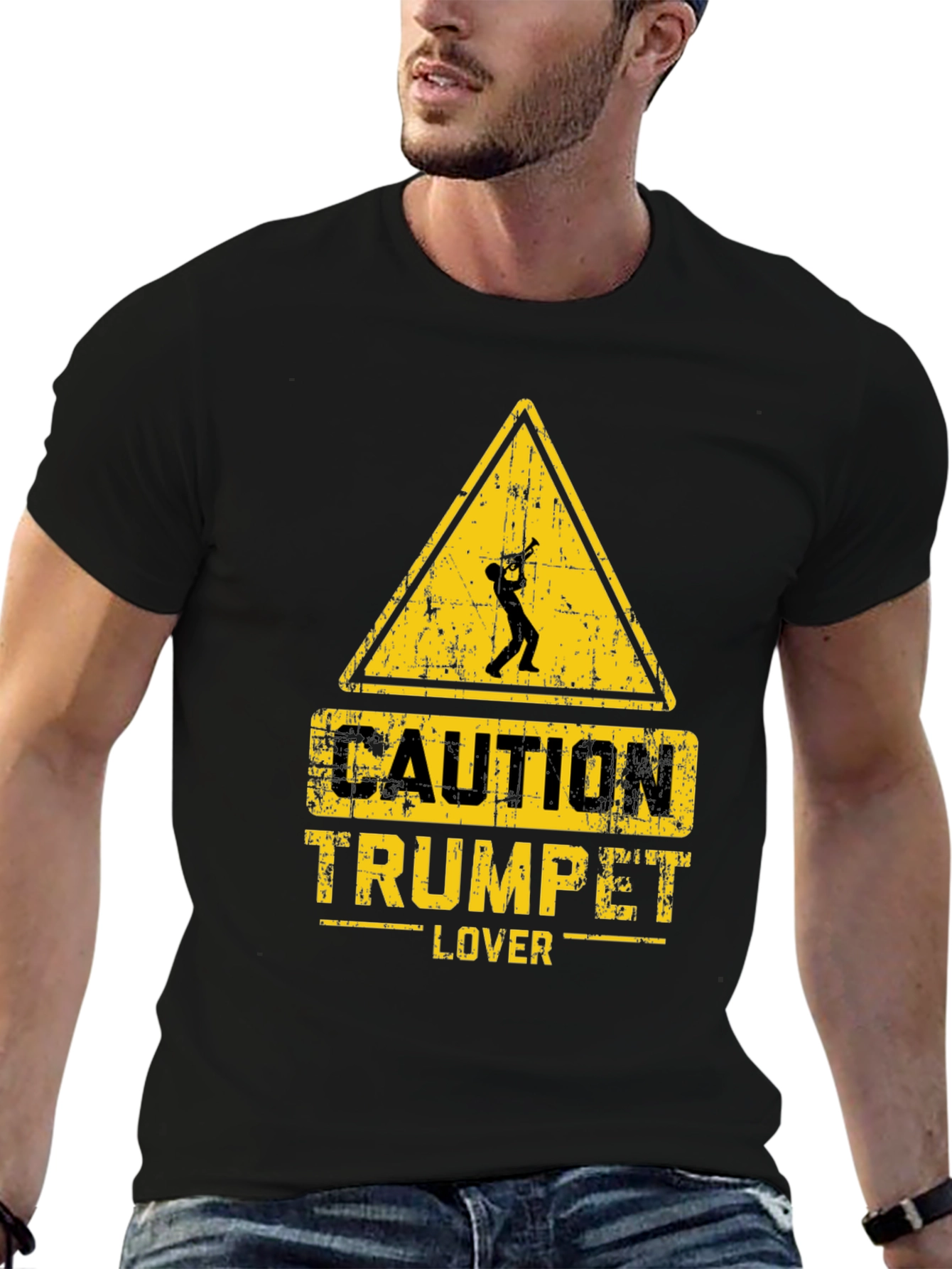 Caution Trumpet Lover Graphic Tee