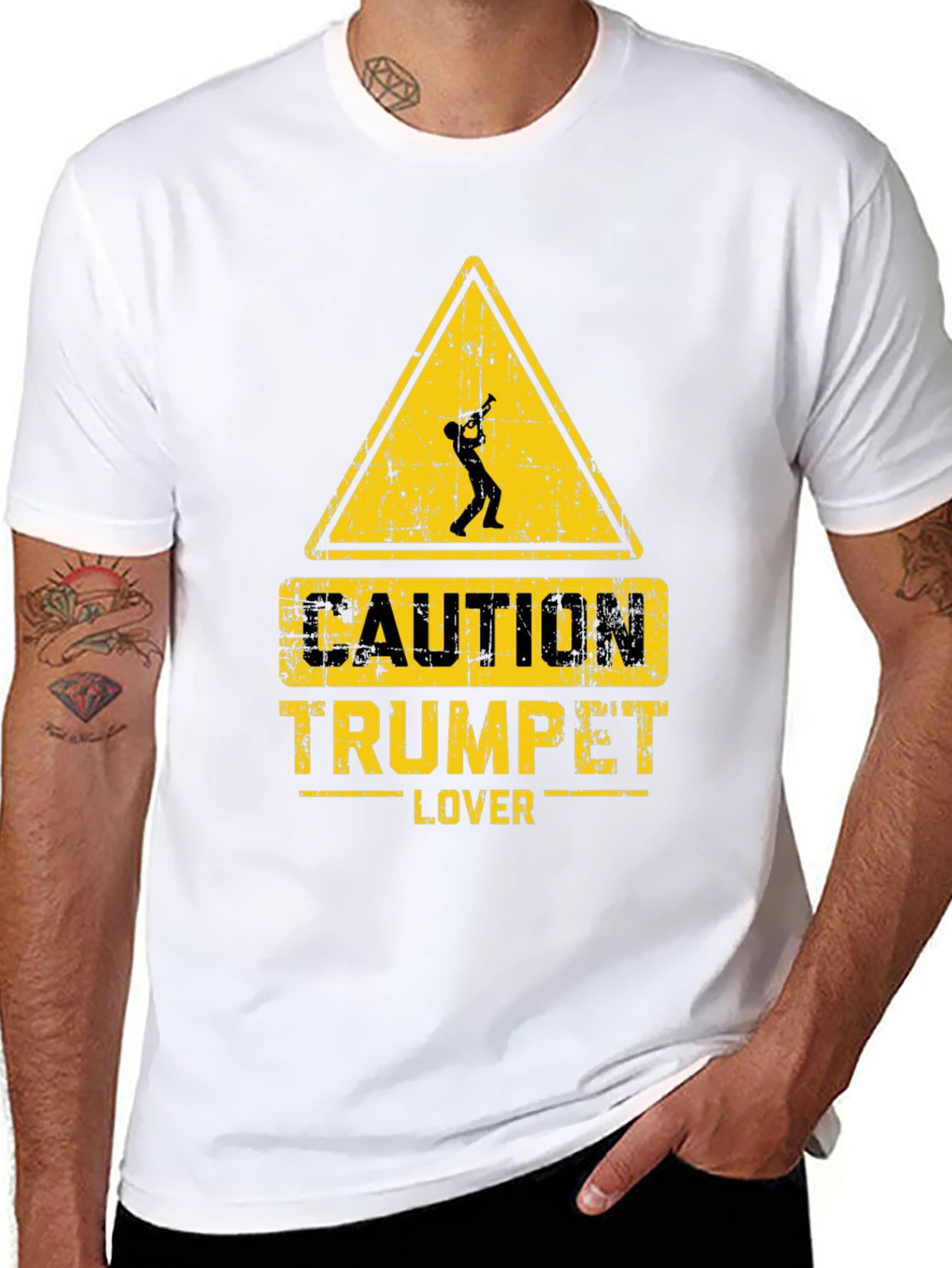 Caution Trumpet Lover Graphic Tee