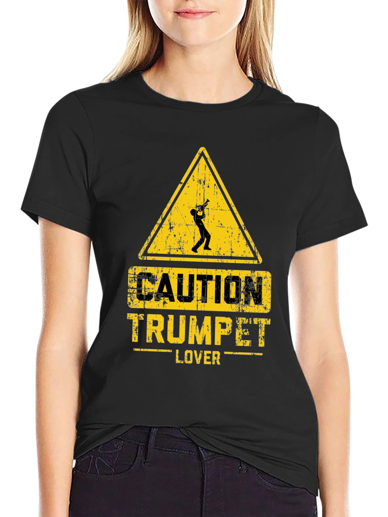 Caution Trumpet Lover Graphic Tee