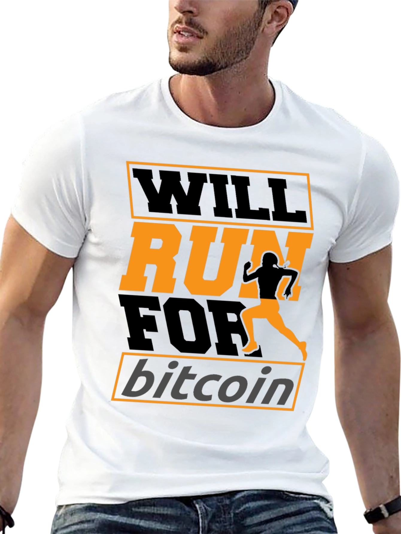 Will Run for Bitcoin Black T-Shirt