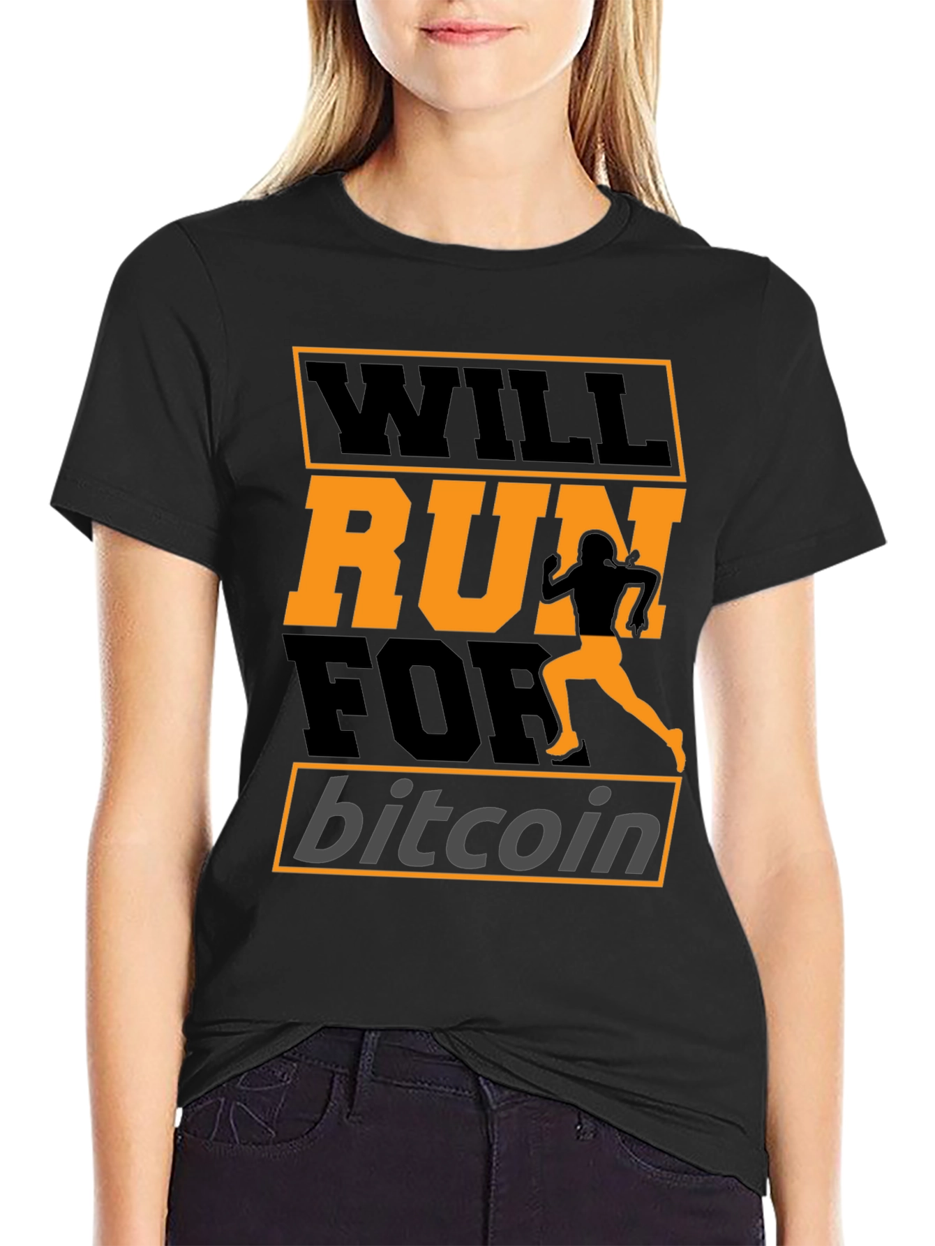 Will Run for Bitcoin Black T-Shirt