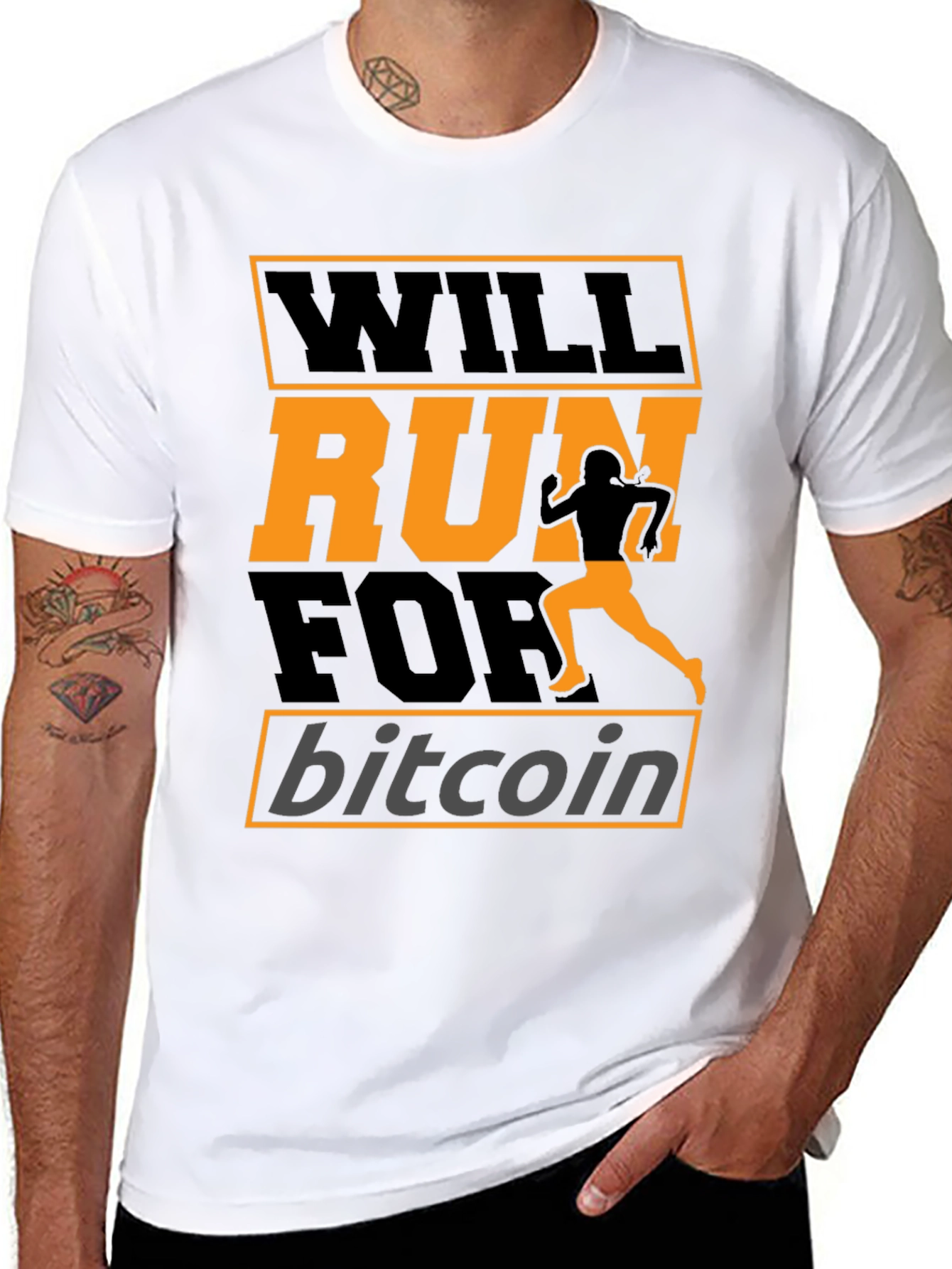 Will Run for Bitcoin Black T-Shirt