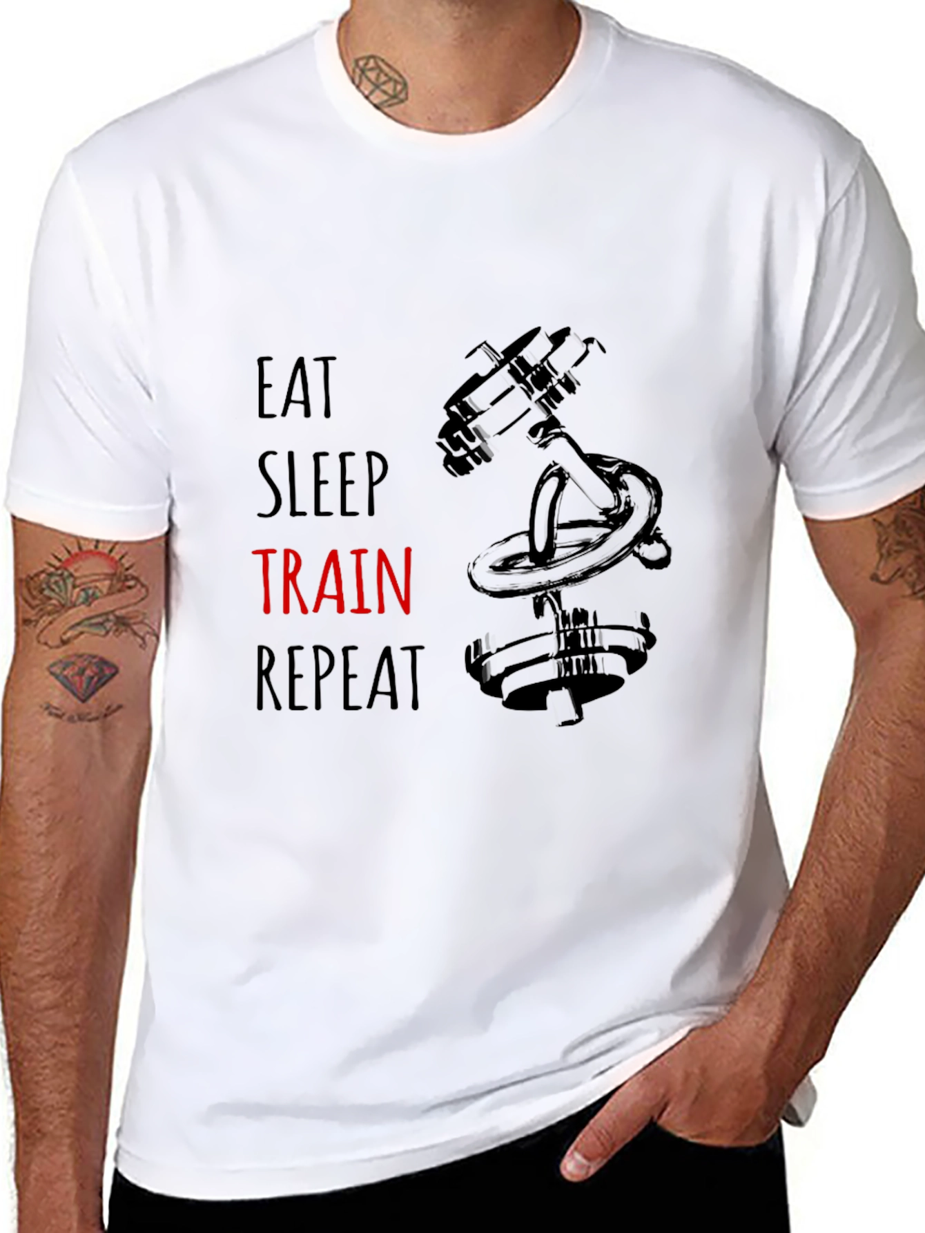 Eat Sleep Train Repeat Graphic T-Shirt