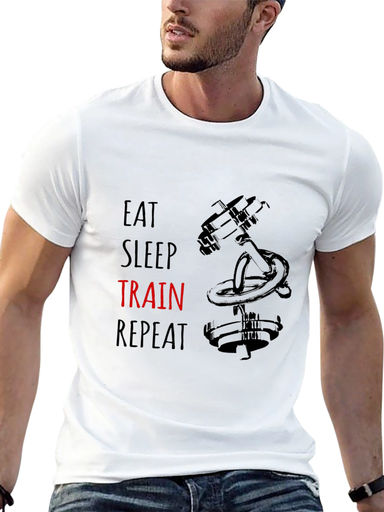 Eat Sleep Train Repeat Graphic T-Shirt