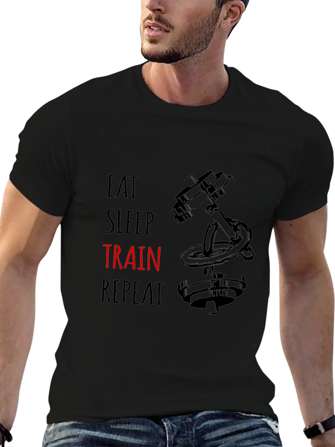 Eat Sleep Train Repeat Graphic T-Shirt