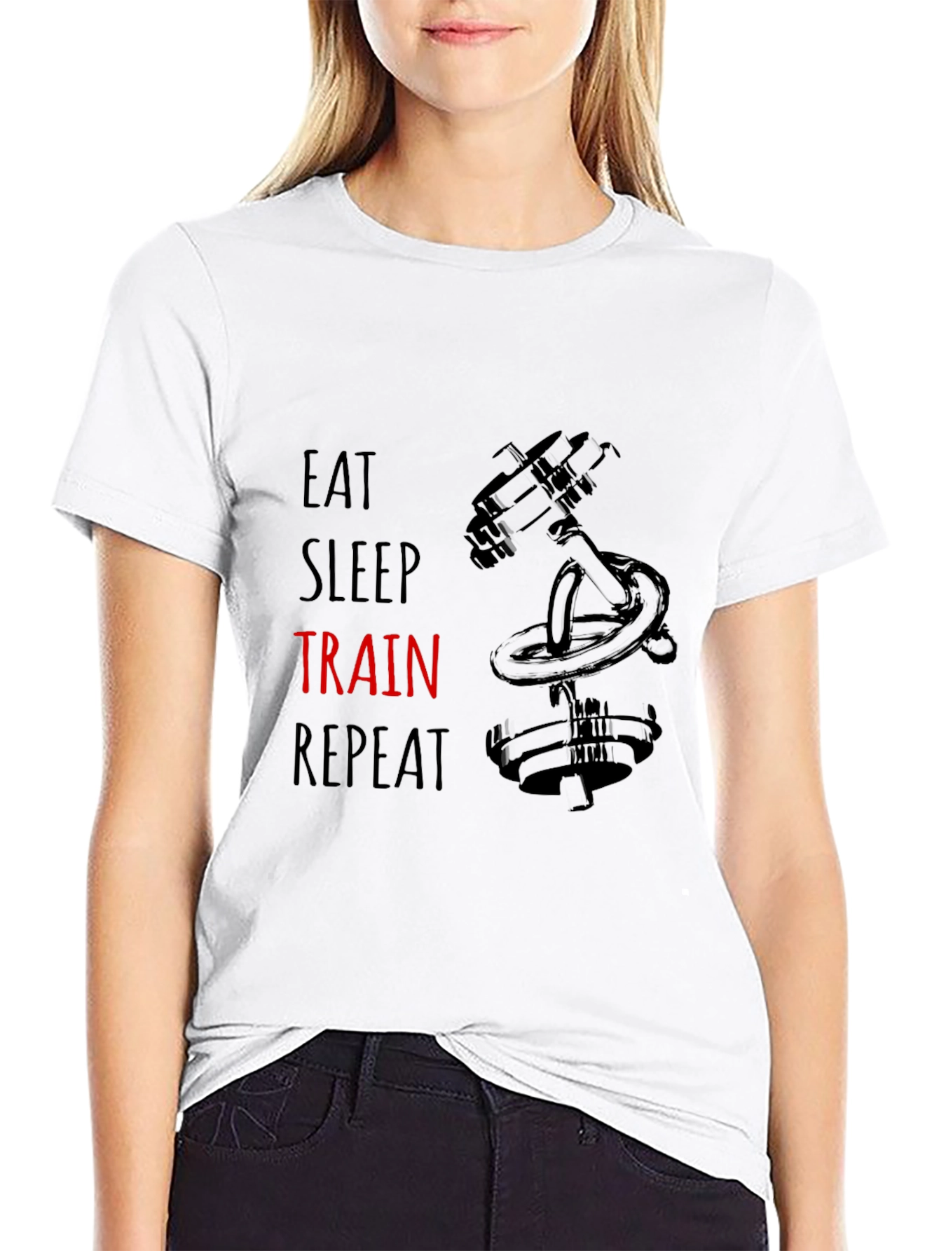 Eat Sleep Train Repeat Graphic T-Shirt