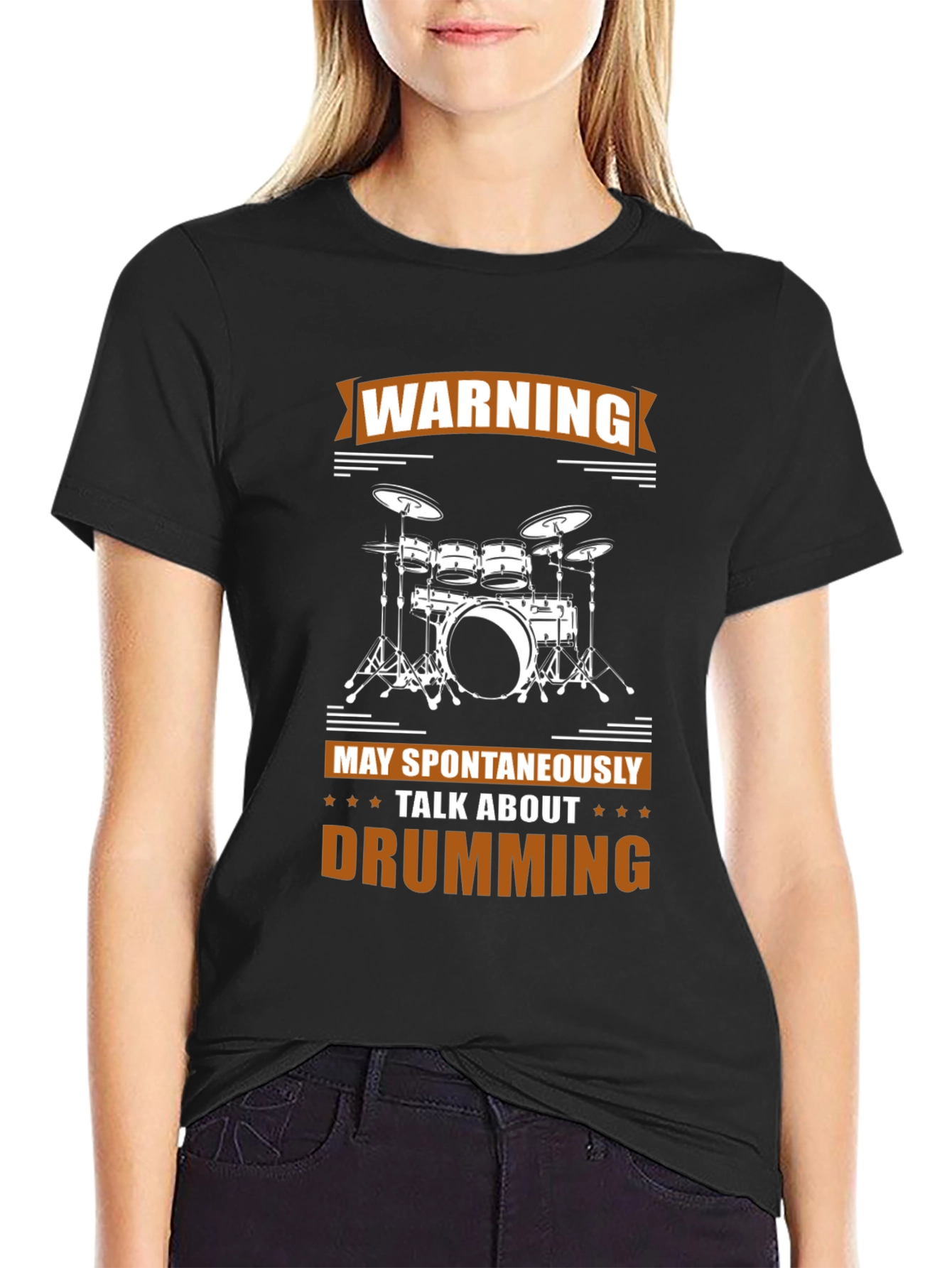 Warning May Spontaneously Talk About Drumming T-Shirt