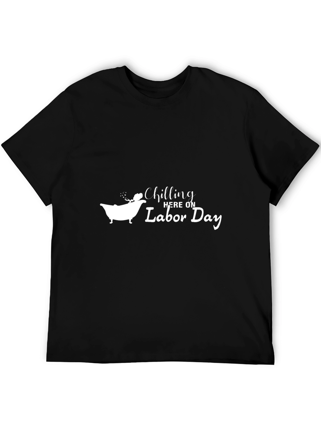 Chilling Here on Labor Day Black T-Shirt