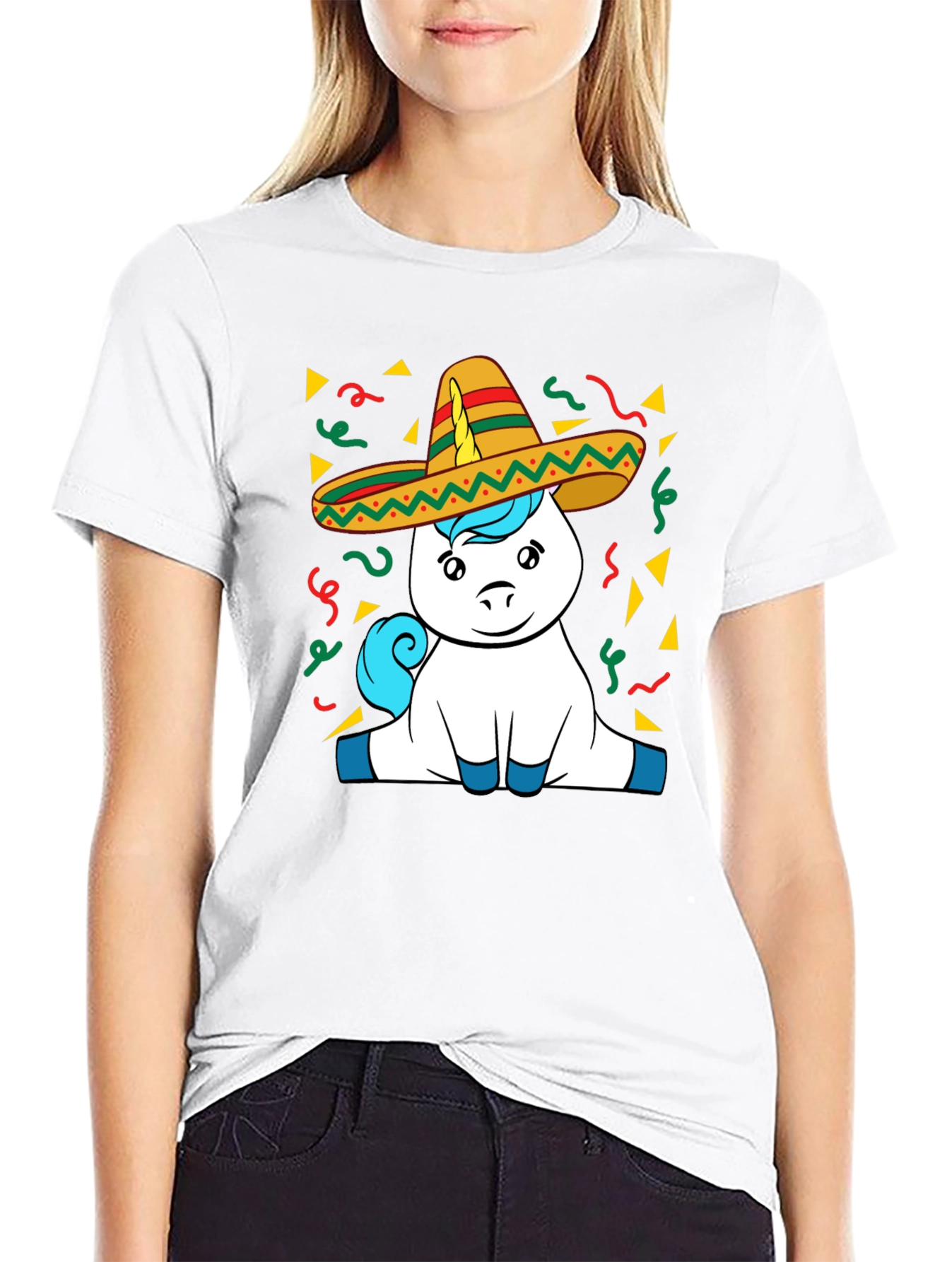 Unicorn Cinco De Mayo Black T-Shirt